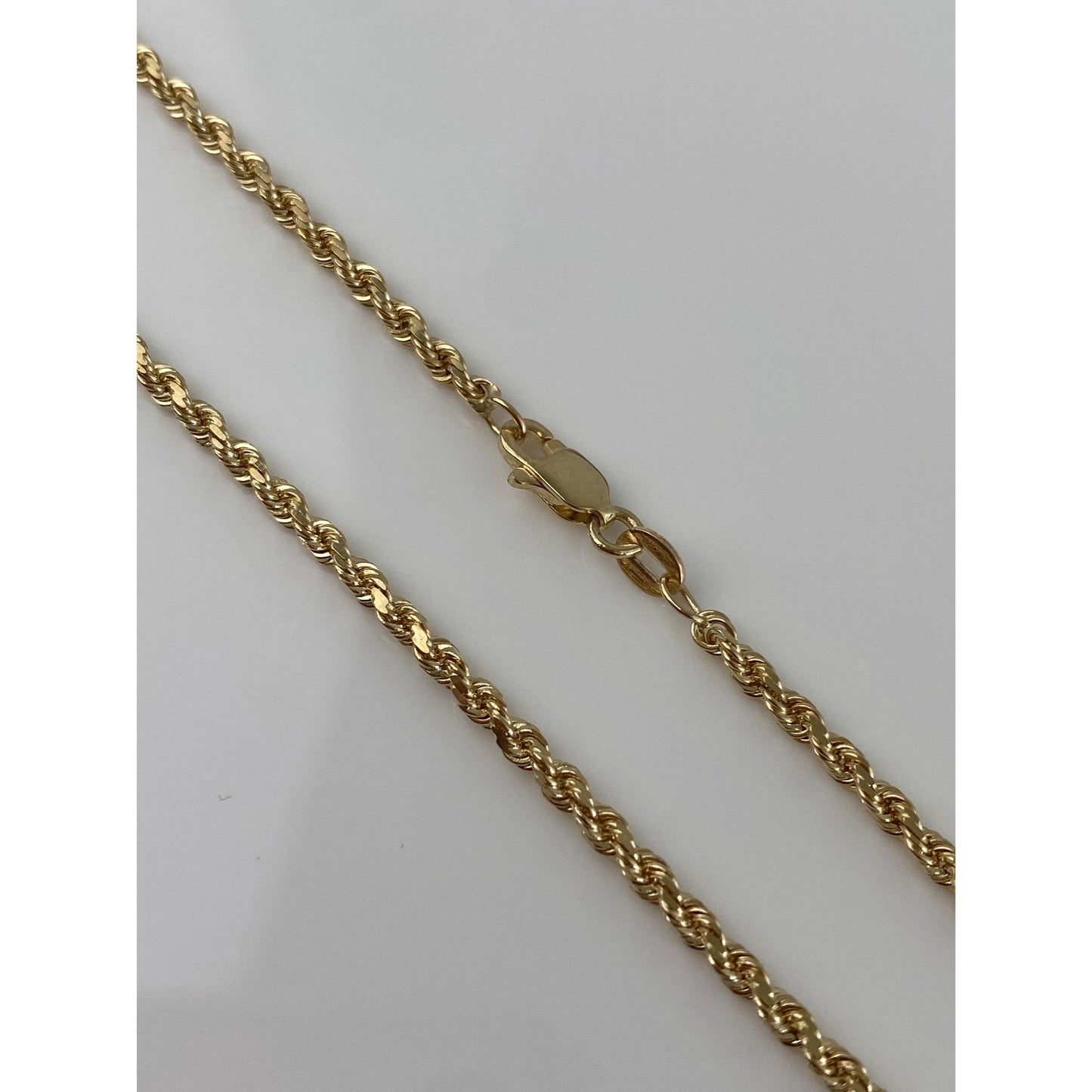 Vintage Solid 14k Yellow Gold Rope Chain Necklace - 23.75 inches
