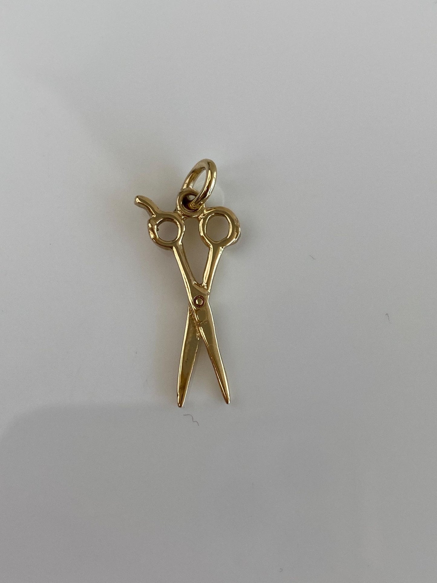 Vintage Solid 14k Yellow Gold Scissors Charm