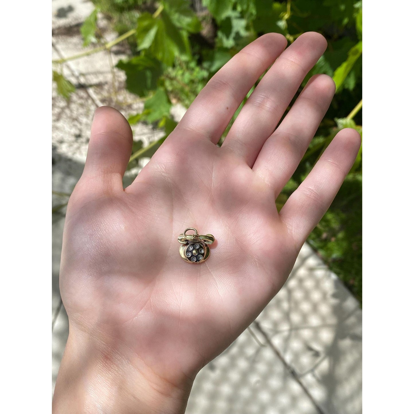 Vintage Solid 14k Yellow Gold Articulated 'I Love You' Rotary Phone Charm