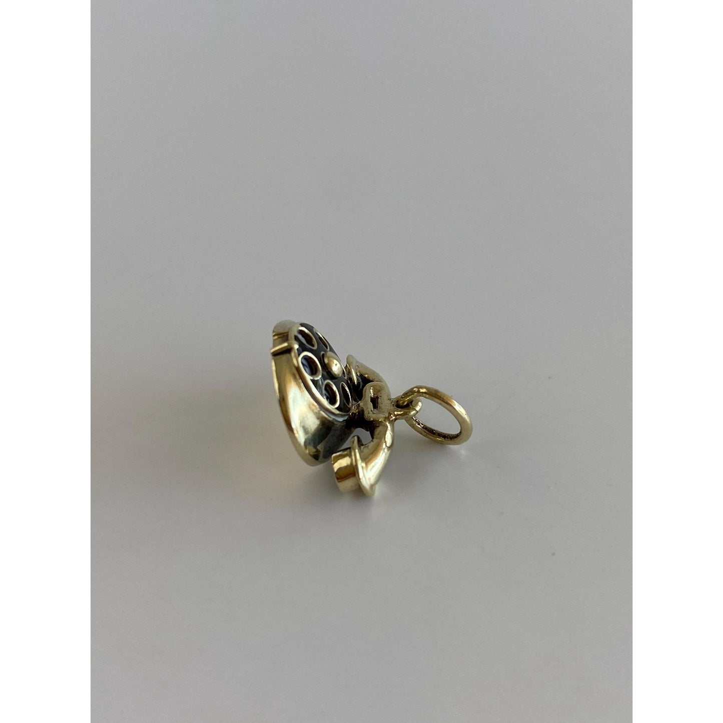 Vintage Solid 14k Yellow Gold Articulated 'I Love You' Rotary Phone Charm