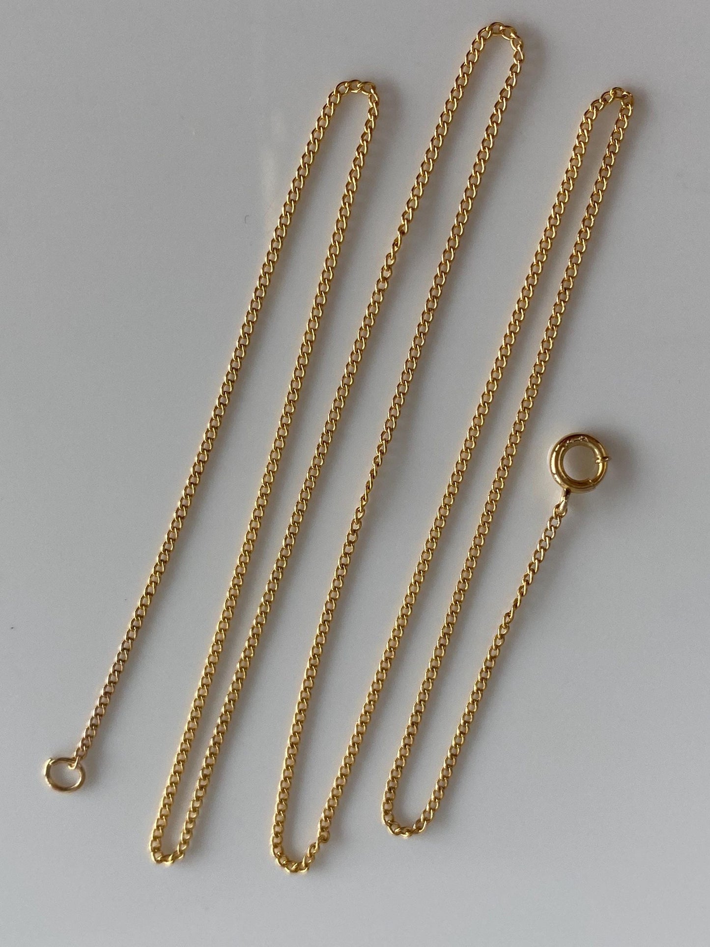 Vintage Solid 10k Yellow Gold Dainty Curb Chain Necklace - 17 inches
