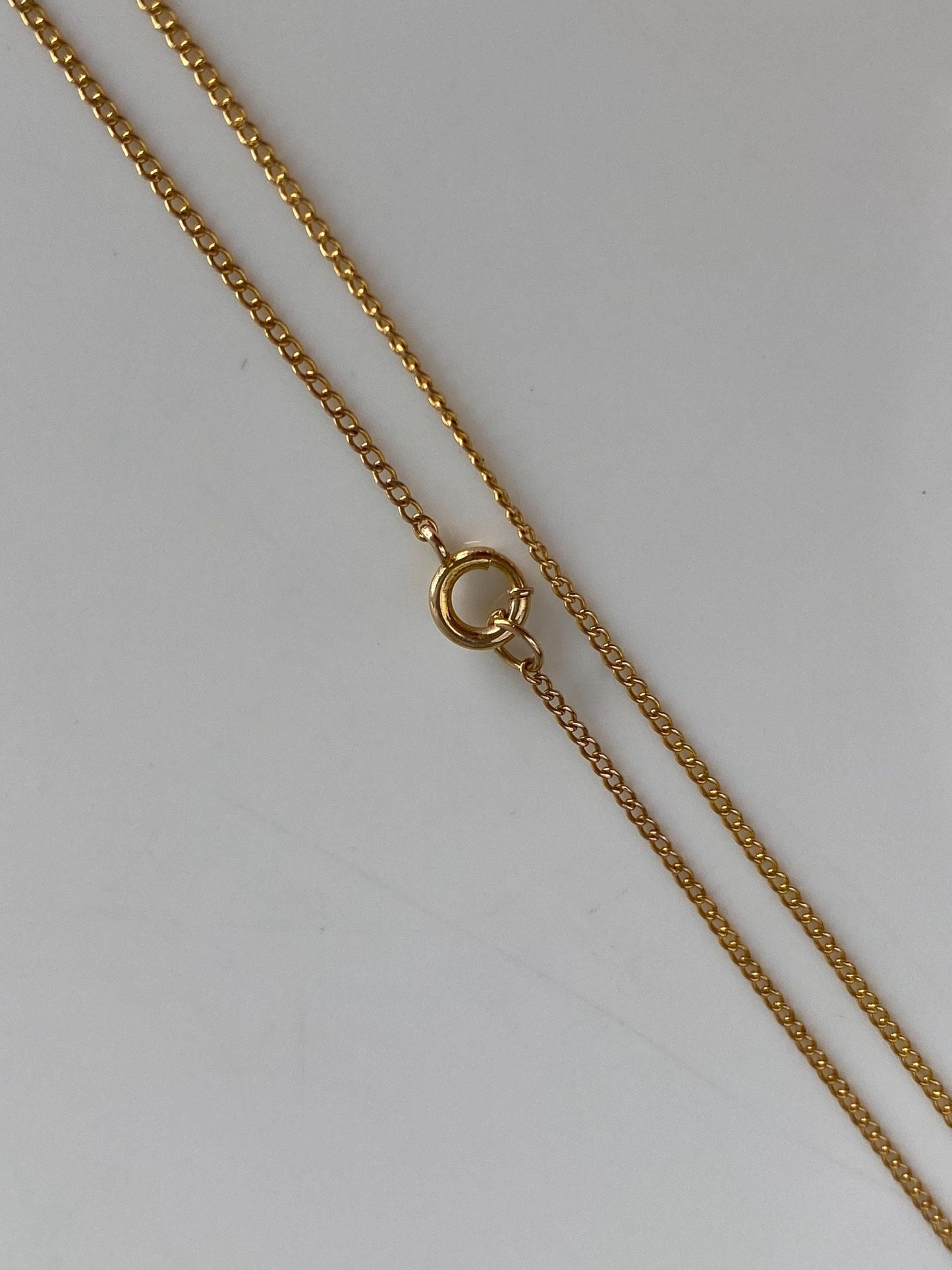 Vintage Solid 10k Yellow Gold Dainty Curb Chain Necklace - 17 inches
