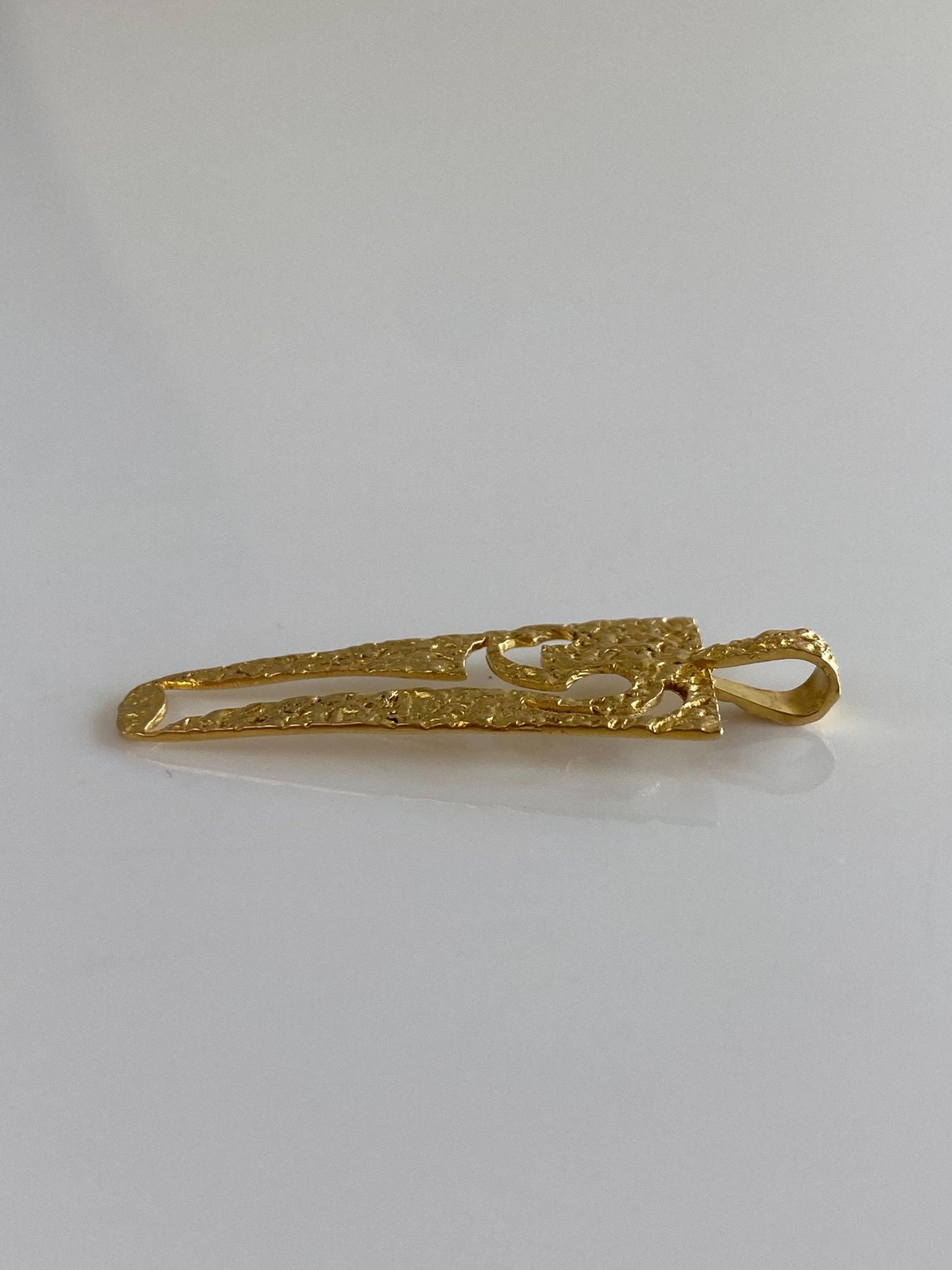 Solid 18k Yellow Gold Textured Abstract Mother Baby Charm