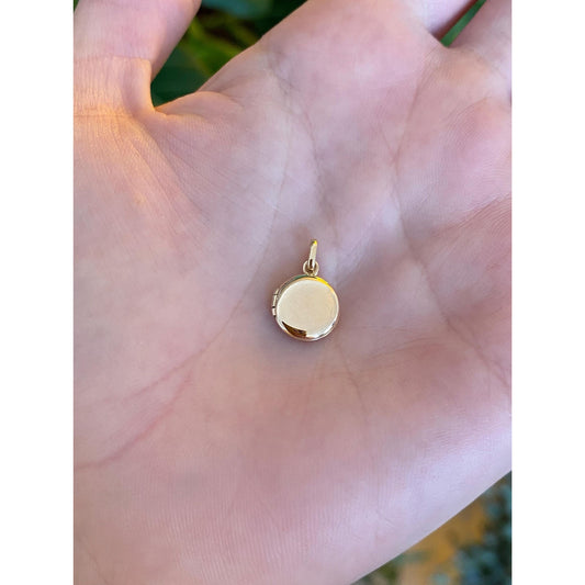 Vintage Solid 14k Yellow Gold Small Locket Charm