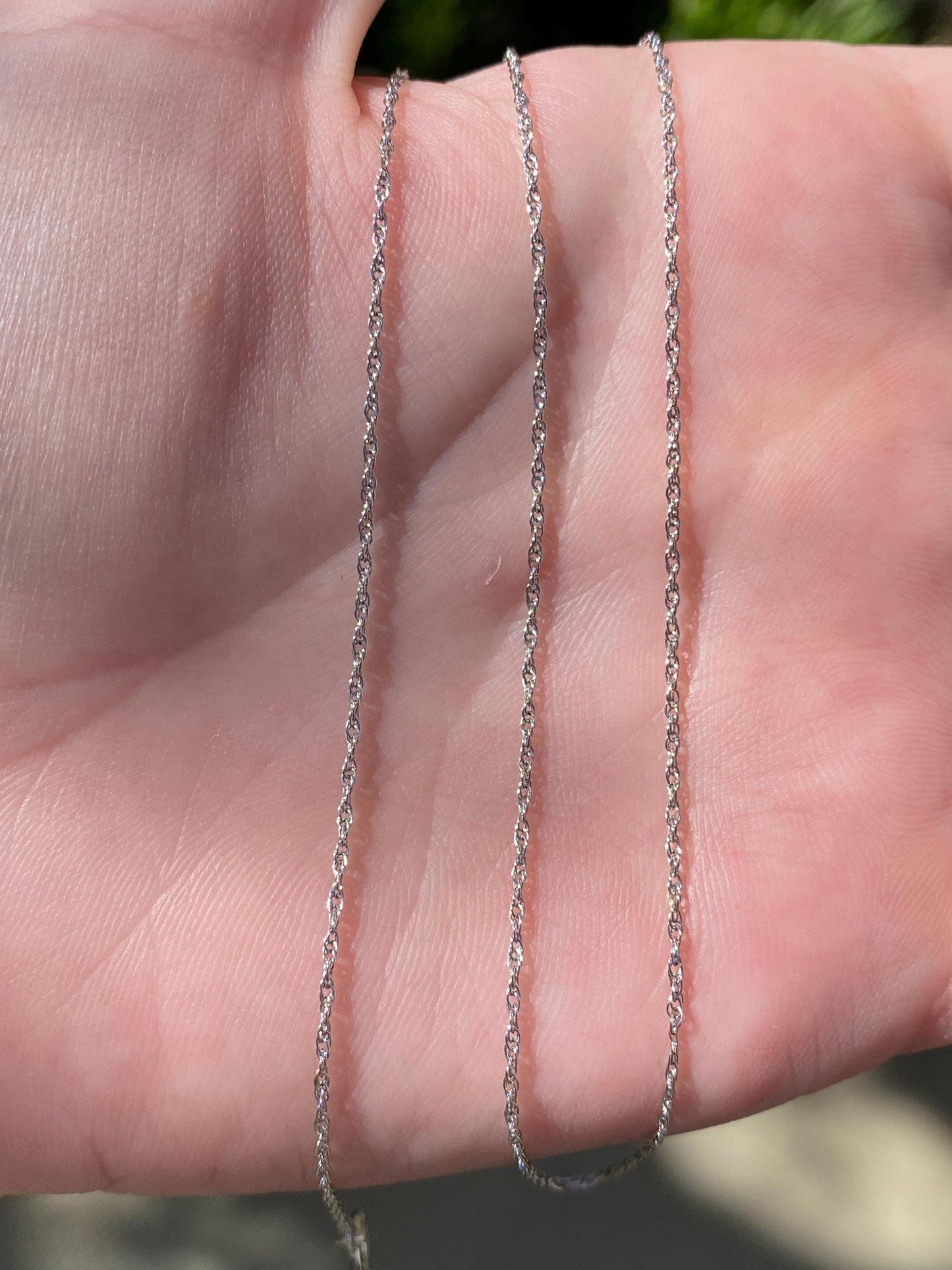 Solid Sterling Silver Dainty Rope Chain Necklace - 18 inches