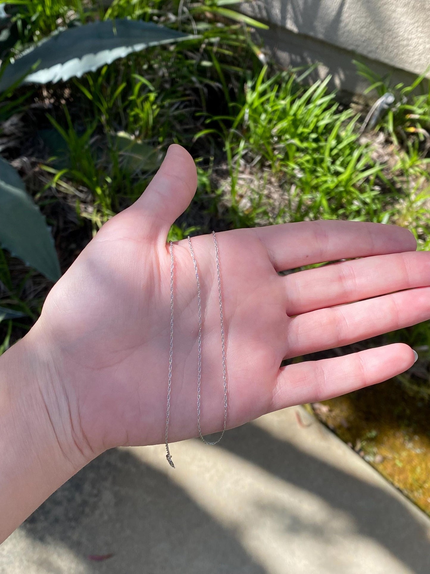 Solid Sterling Silver Dainty Rope Chain Necklace - 18 inches