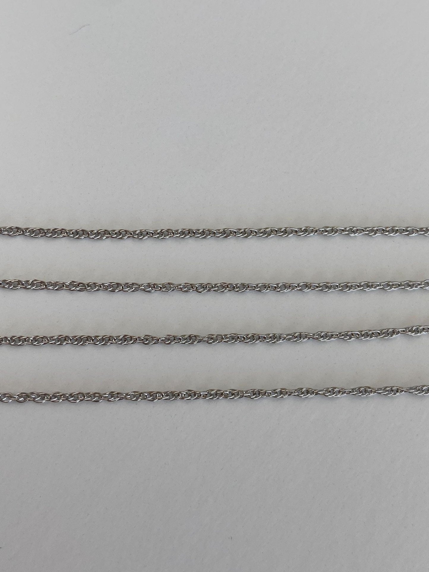 Solid Sterling Silver Dainty Rope Chain Necklace - 18 inches