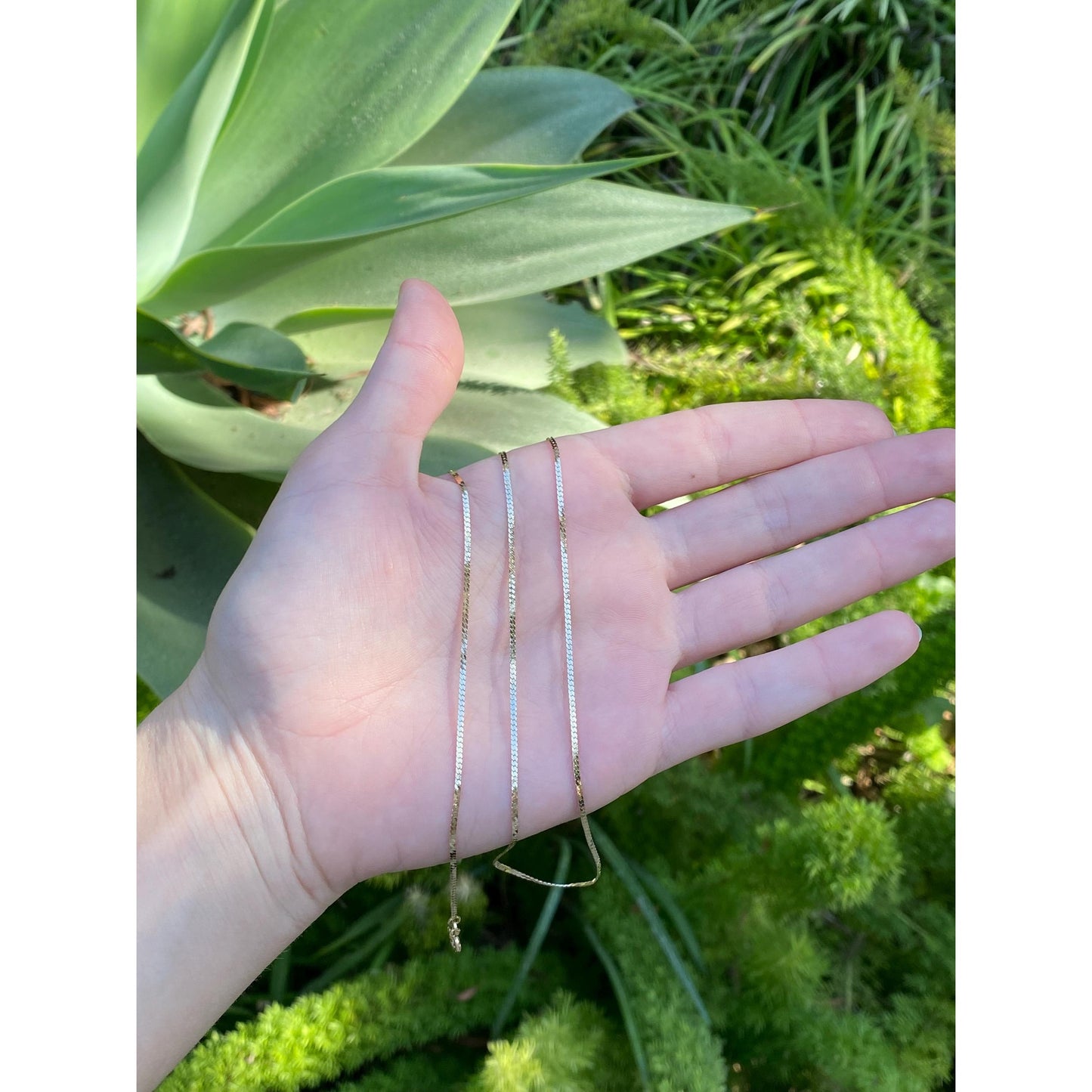 Vintage Solid 14k Yellow Gold Long Flat Chain Necklace - 23.75 inches