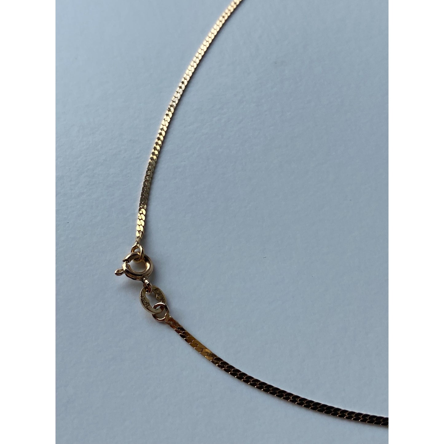 Vintage Solid 14k Yellow Gold Long Flat Chain Necklace - 23.75 inches