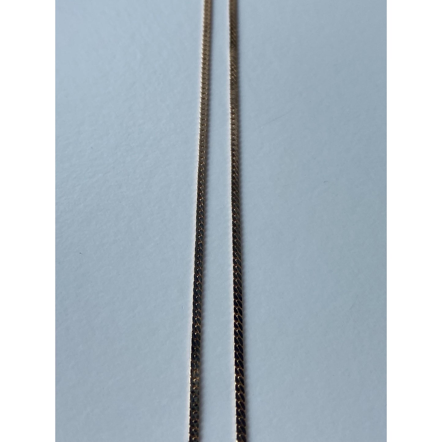 Vintage Solid 14k Yellow Gold Long Flat Chain Necklace - 23.75 inches