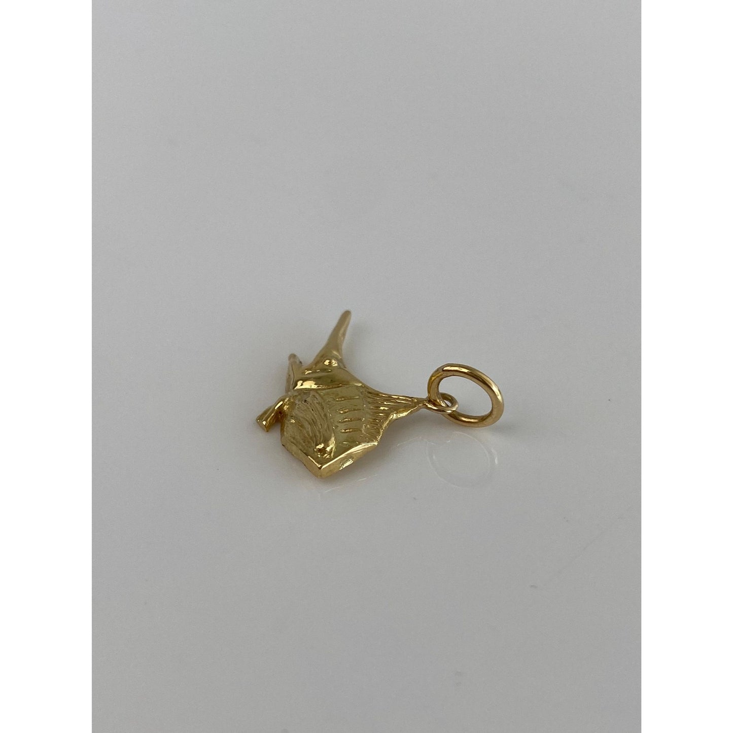 Vintage Solid 18k Yellow Gold Marlin Charm