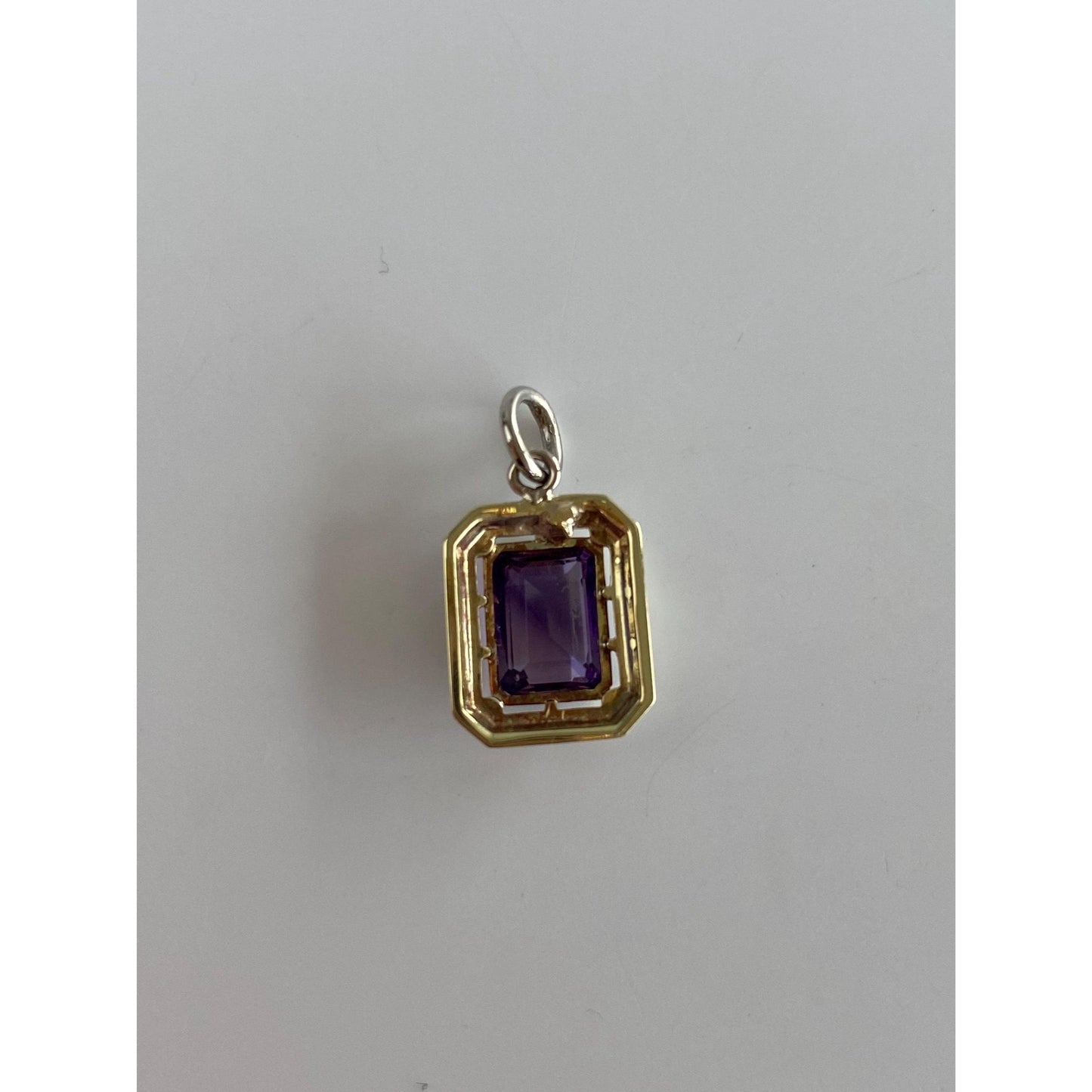 Vintage Solid 14k White Gold Amethyst Art Deco Stick Pin Charm