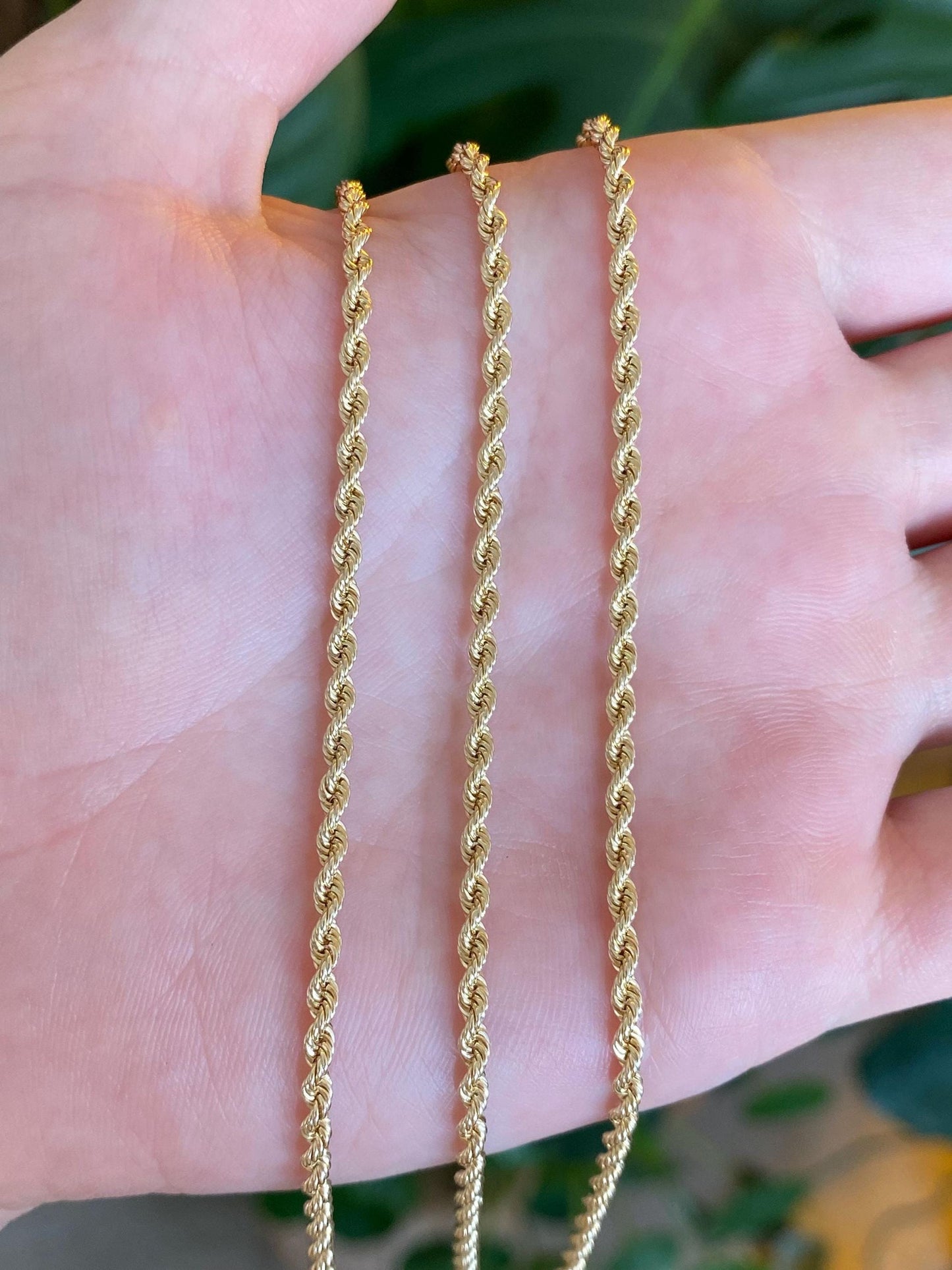 Vintage Solid 14k Yellow Gold Rope Chain Necklace - 24 inches