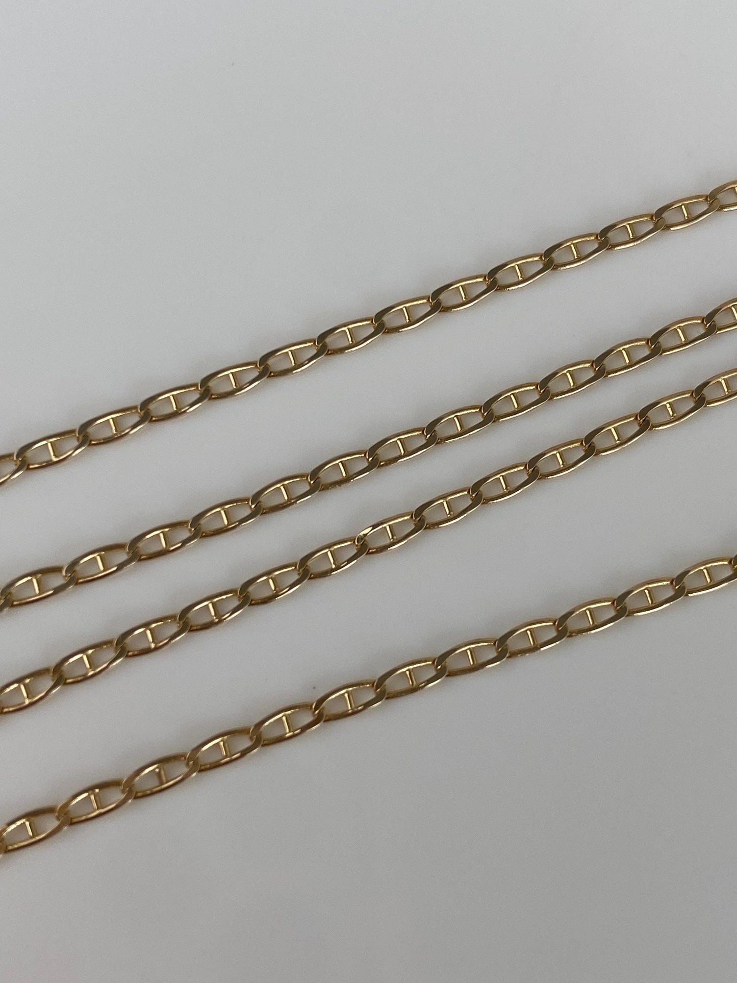 Vintage Solid 14k Yellow Gold Mariner Link Chain Necklace - 16 inches