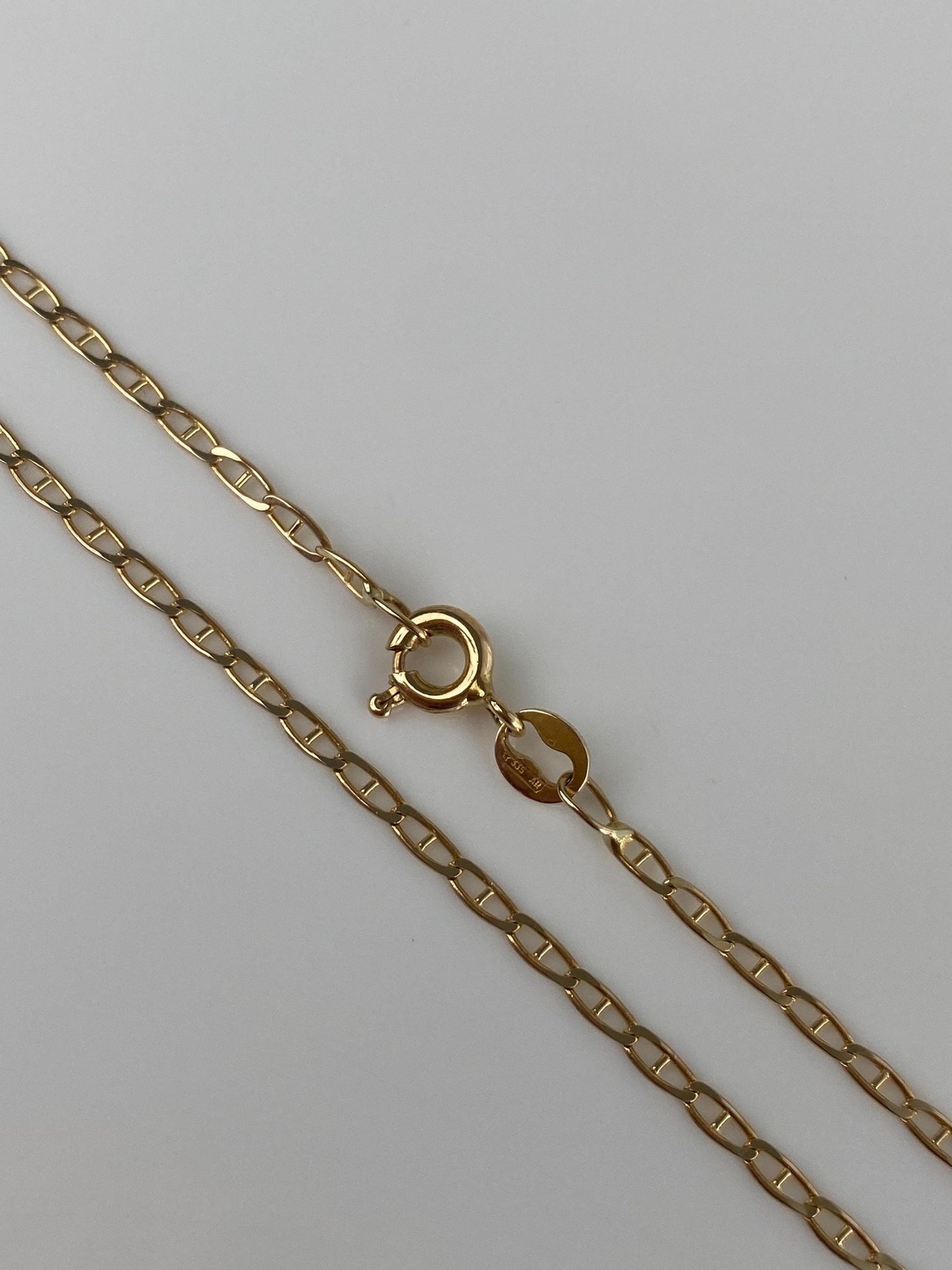 Vintage Solid 14k Yellow Gold Mariner Link Chain Necklace - 16 inches