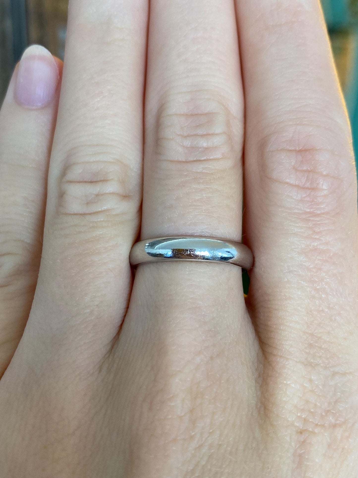 Vintage Solid Platinum Ring Band - Size 7.25