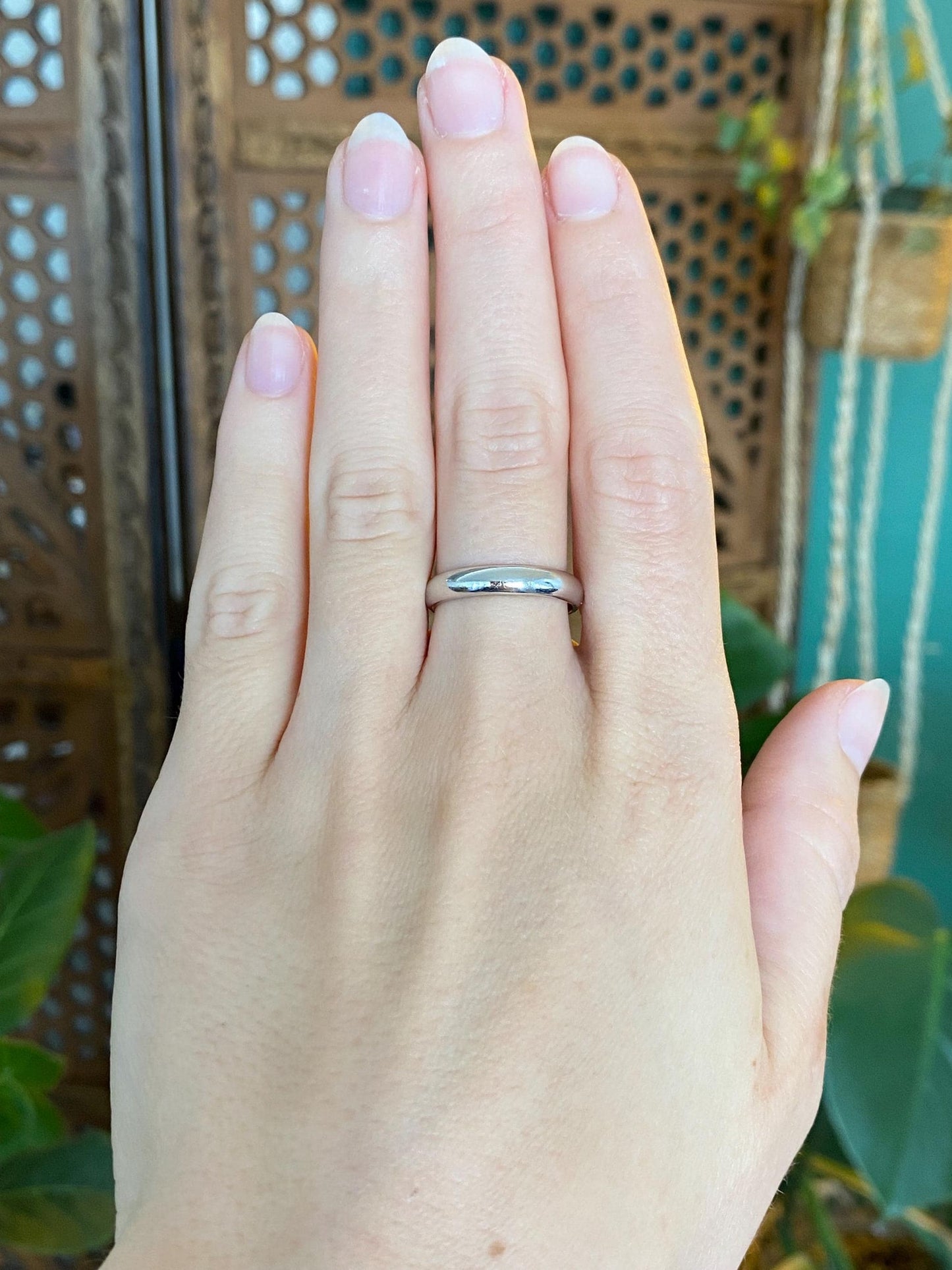 Vintage Solid Platinum Ring Band - Size 7.25