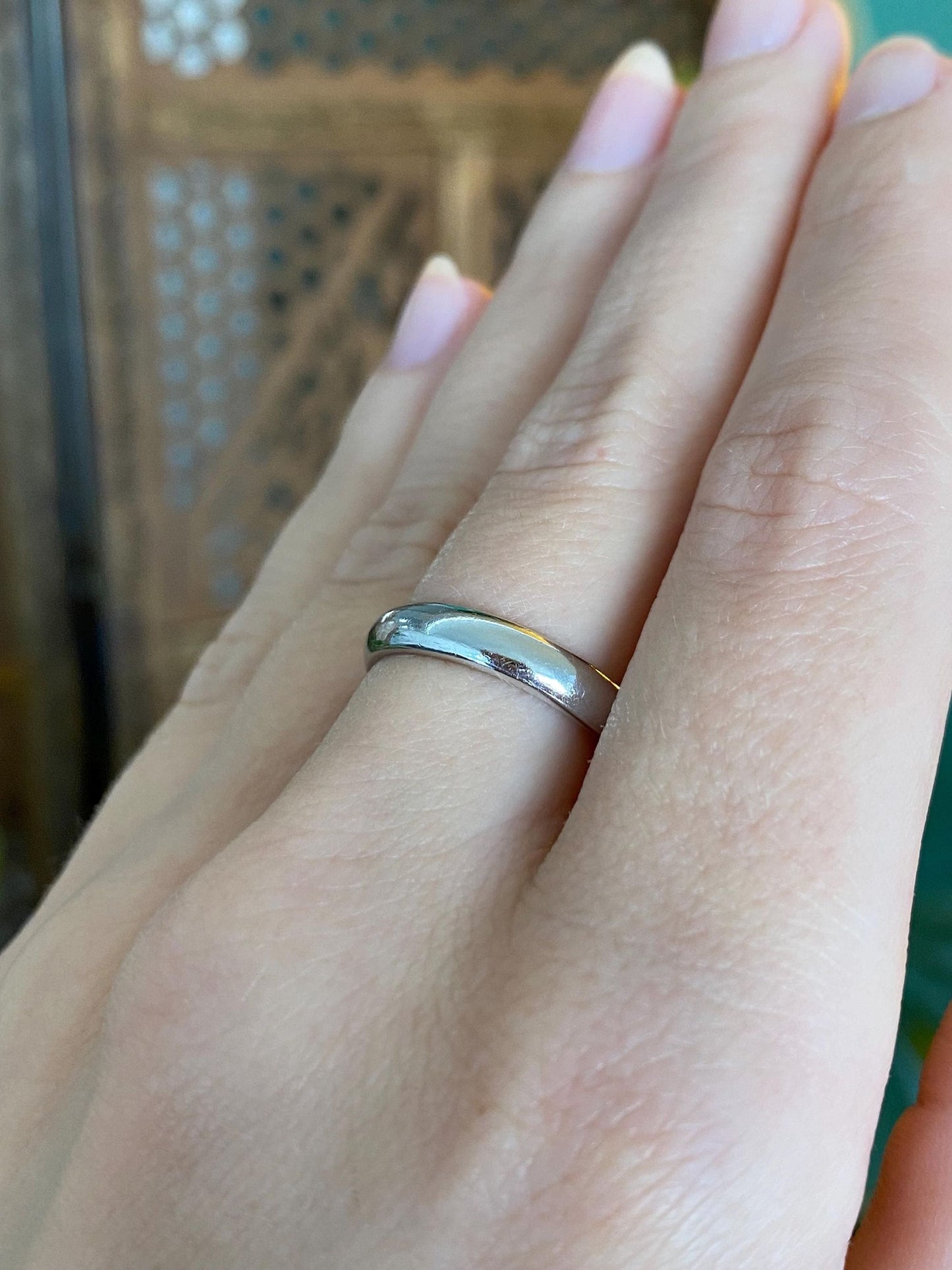 Vintage Solid Platinum Ring Band - Size 7.25