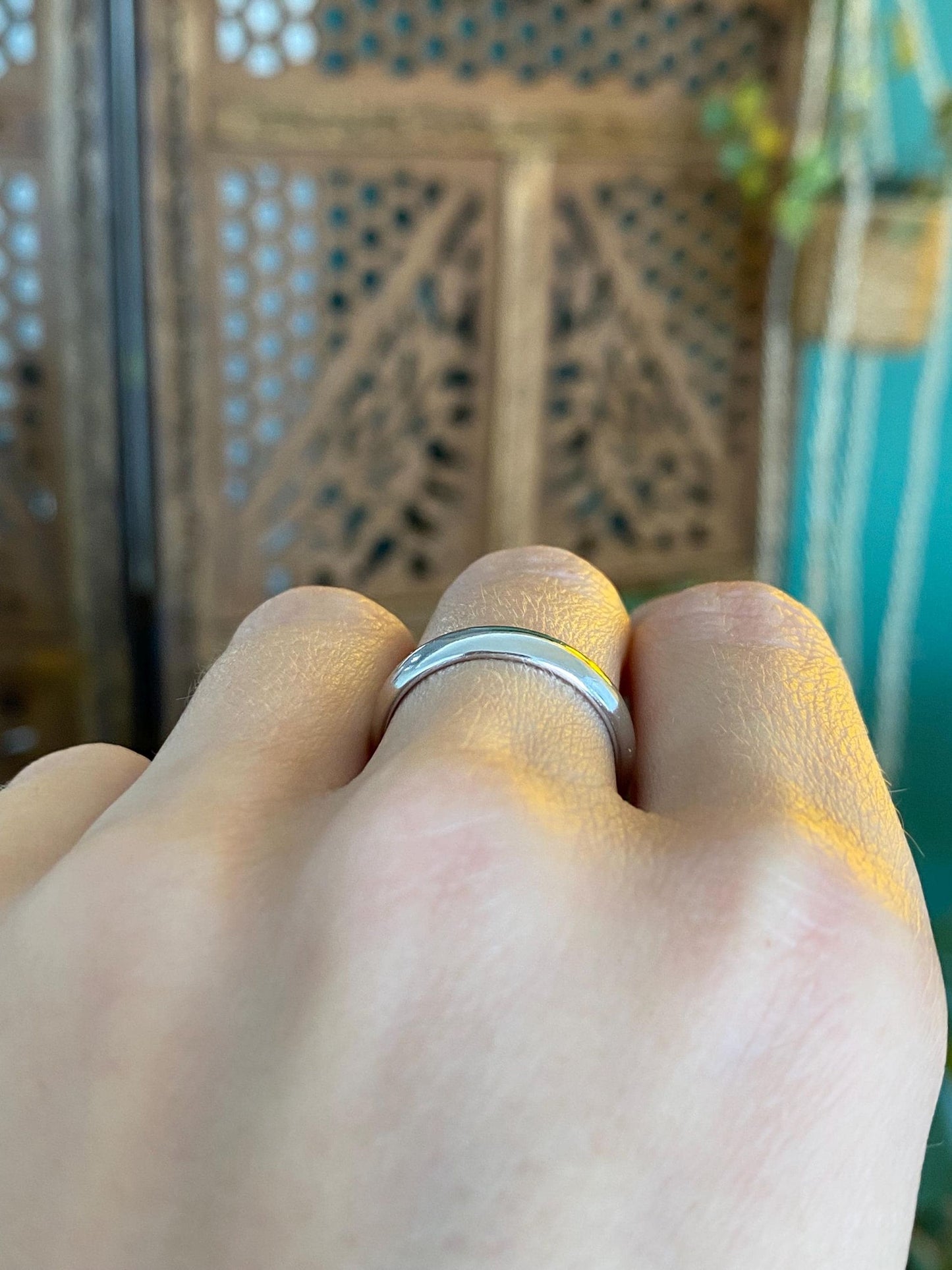 Vintage Solid Platinum Ring Band - Size 7.25