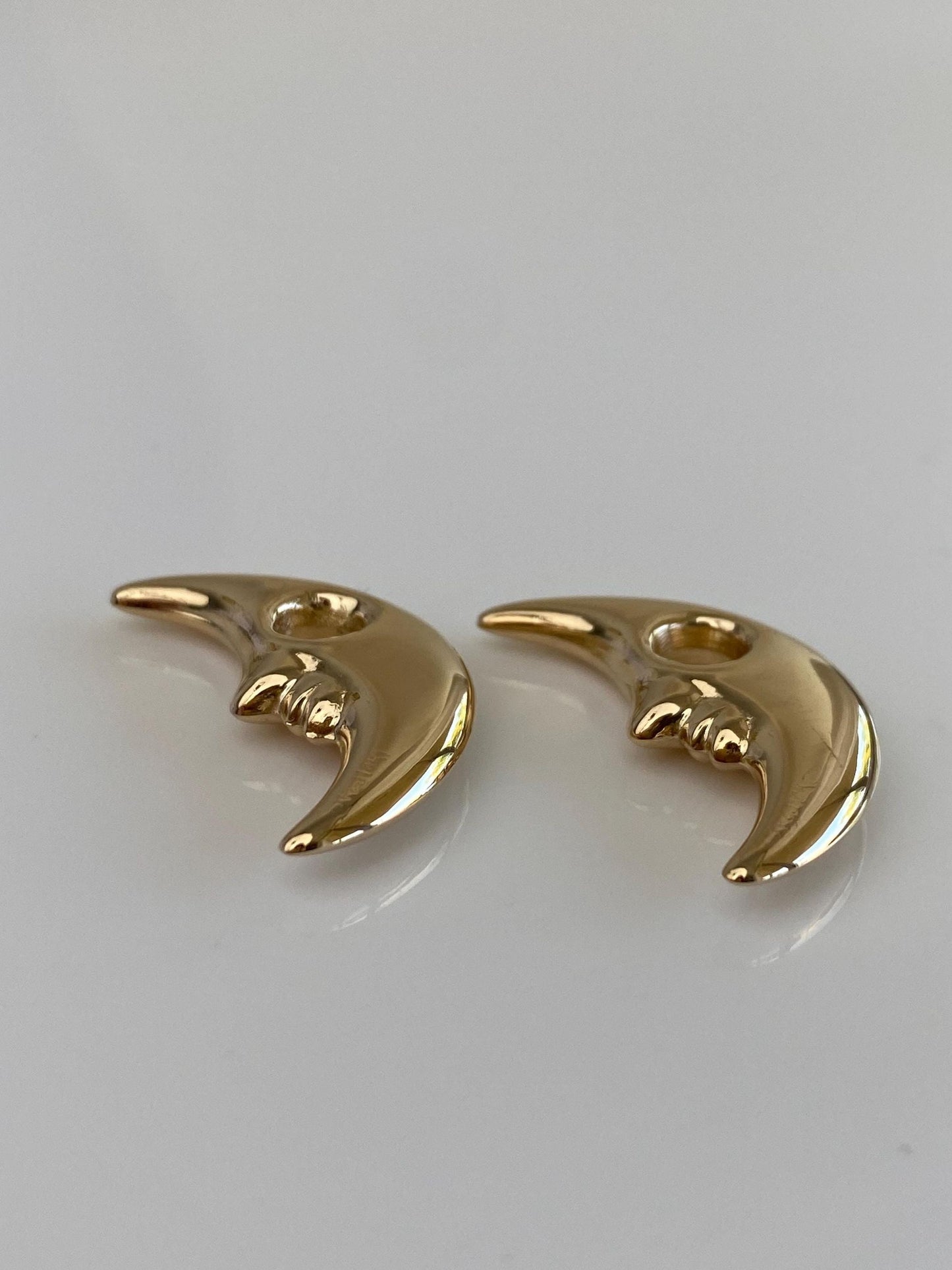 Vintage 14k Yellow Gold Moon Man Hoop Charms