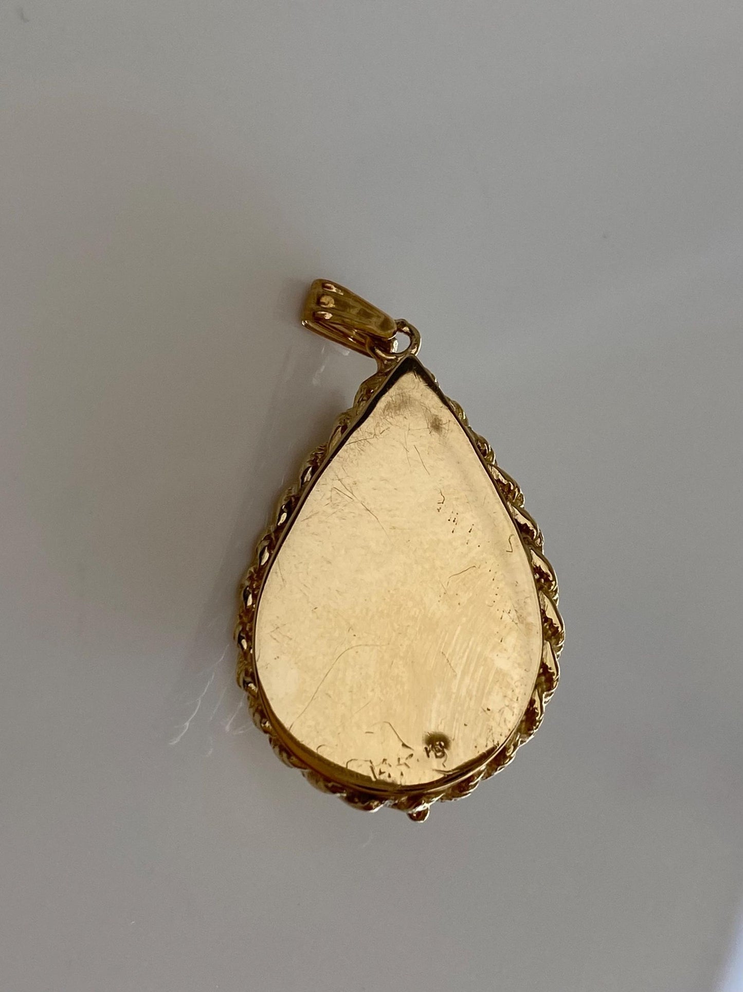 Vintage Solid 14k Yellow Gold Purple Cubic Zirconia Open Work Locket Charm