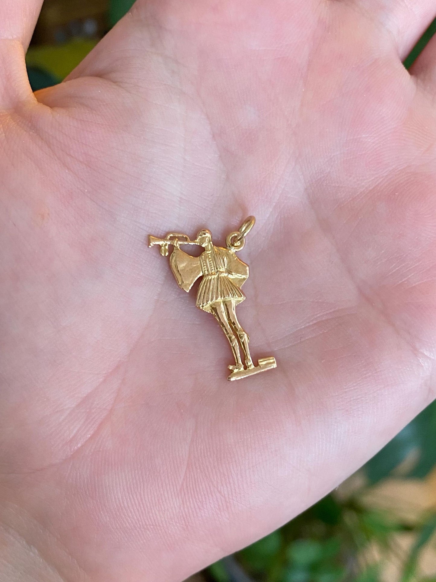 Vintage Solid 18k Yellow Gold Royal Announcer Man Charm