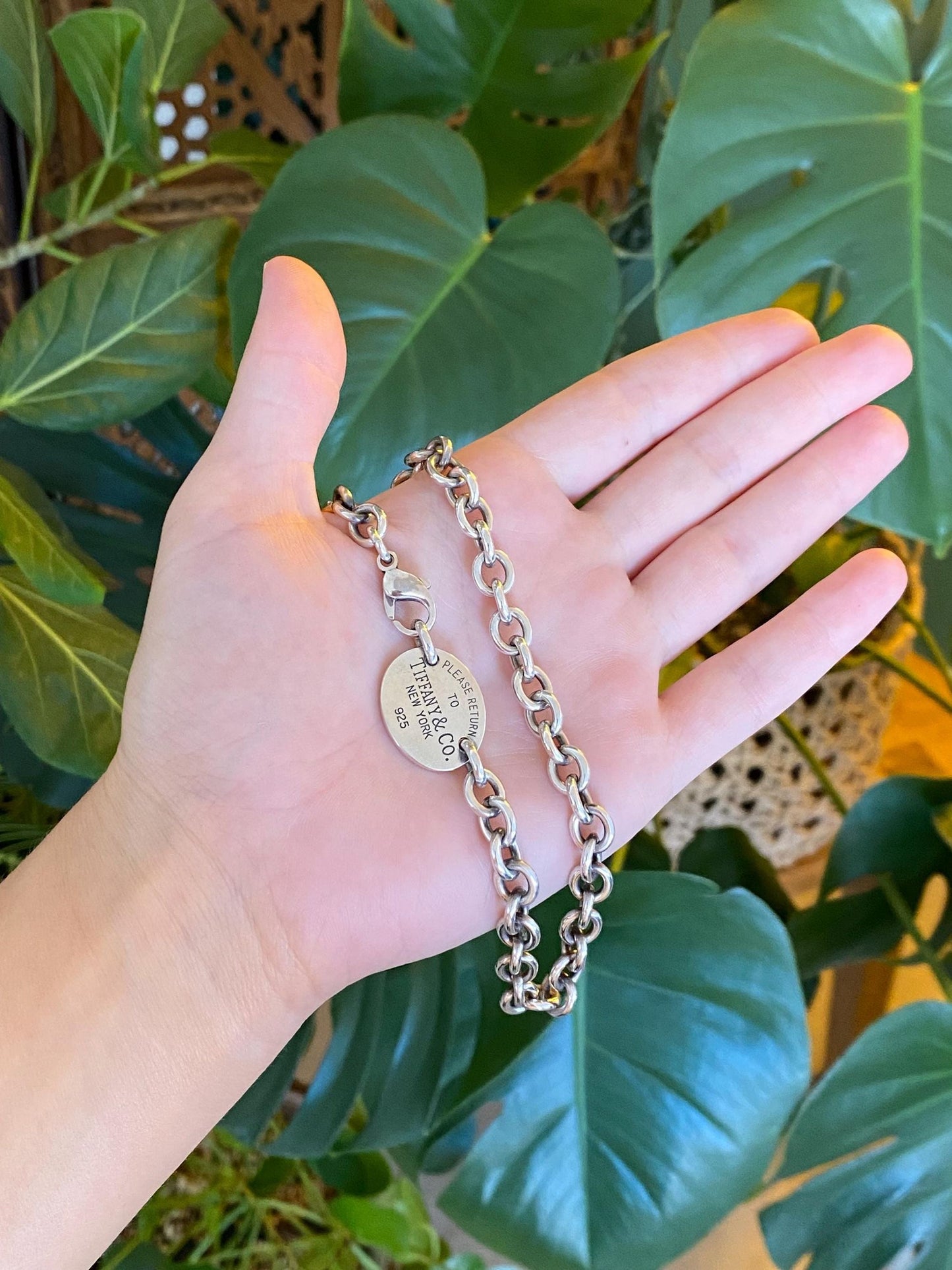 Tiffany & Co. Solid Sterling Silver Rolo Chain Necklace - 15.25 inches