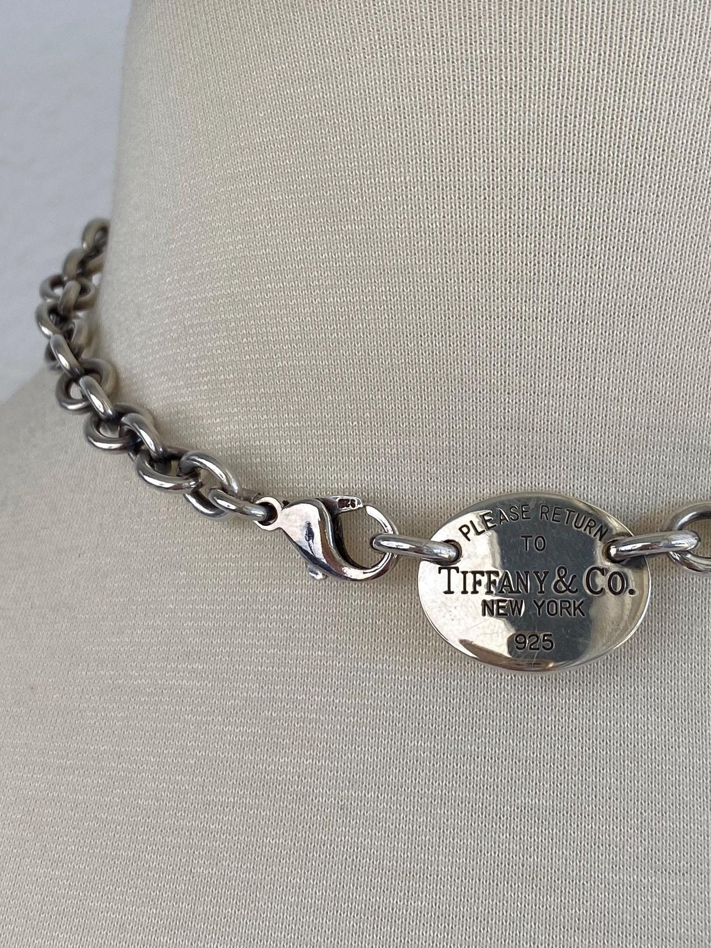 Tiffany & Co. Solid Sterling Silver Rolo Chain Necklace - 15.25 inches