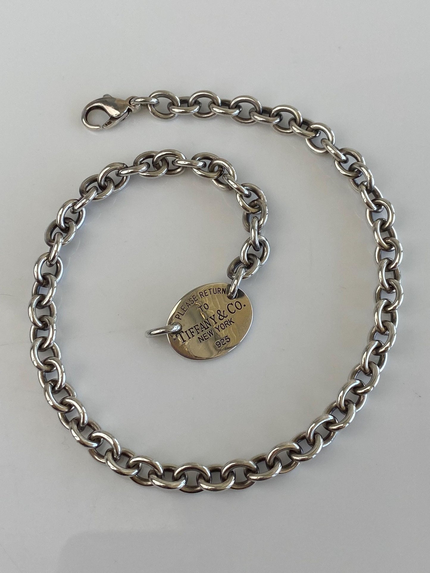 Tiffany & Co. Solid Sterling Silver Rolo Chain Necklace - 15.25 inches