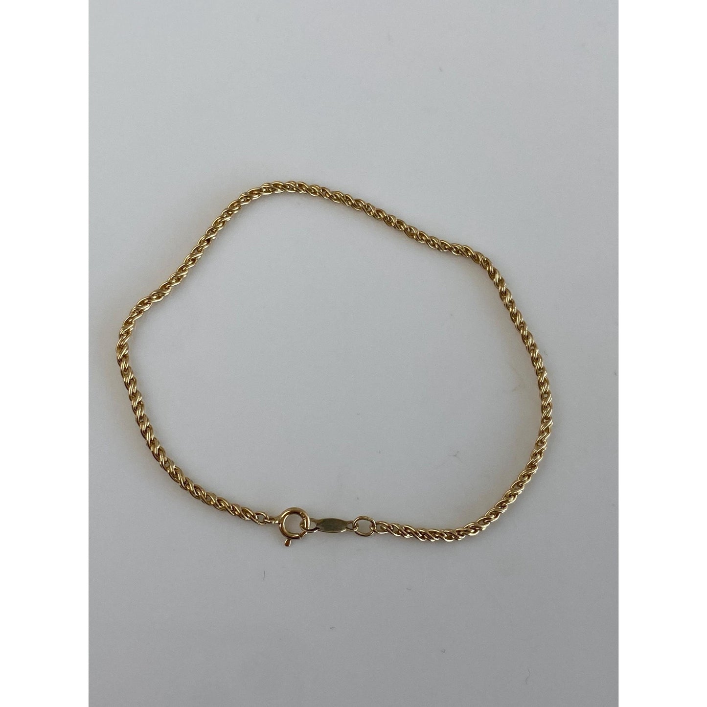 Vintage Solid 14k Yellow Gold Twist Chain Bracelet - 7 inches