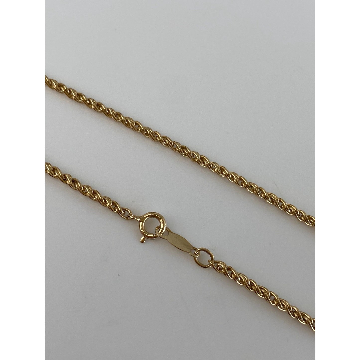 Vintage Solid 14k Yellow Gold Twist Chain Bracelet - 7 inches