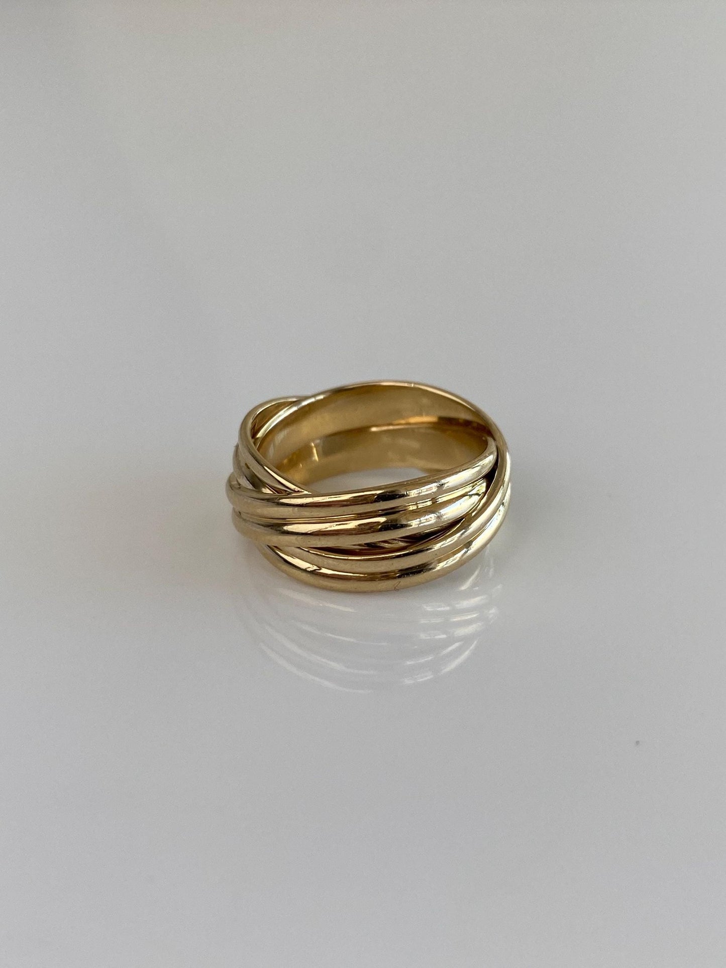 Vintage Solid 14k Yellow Gold Twist Ring Band - Size 4.75
