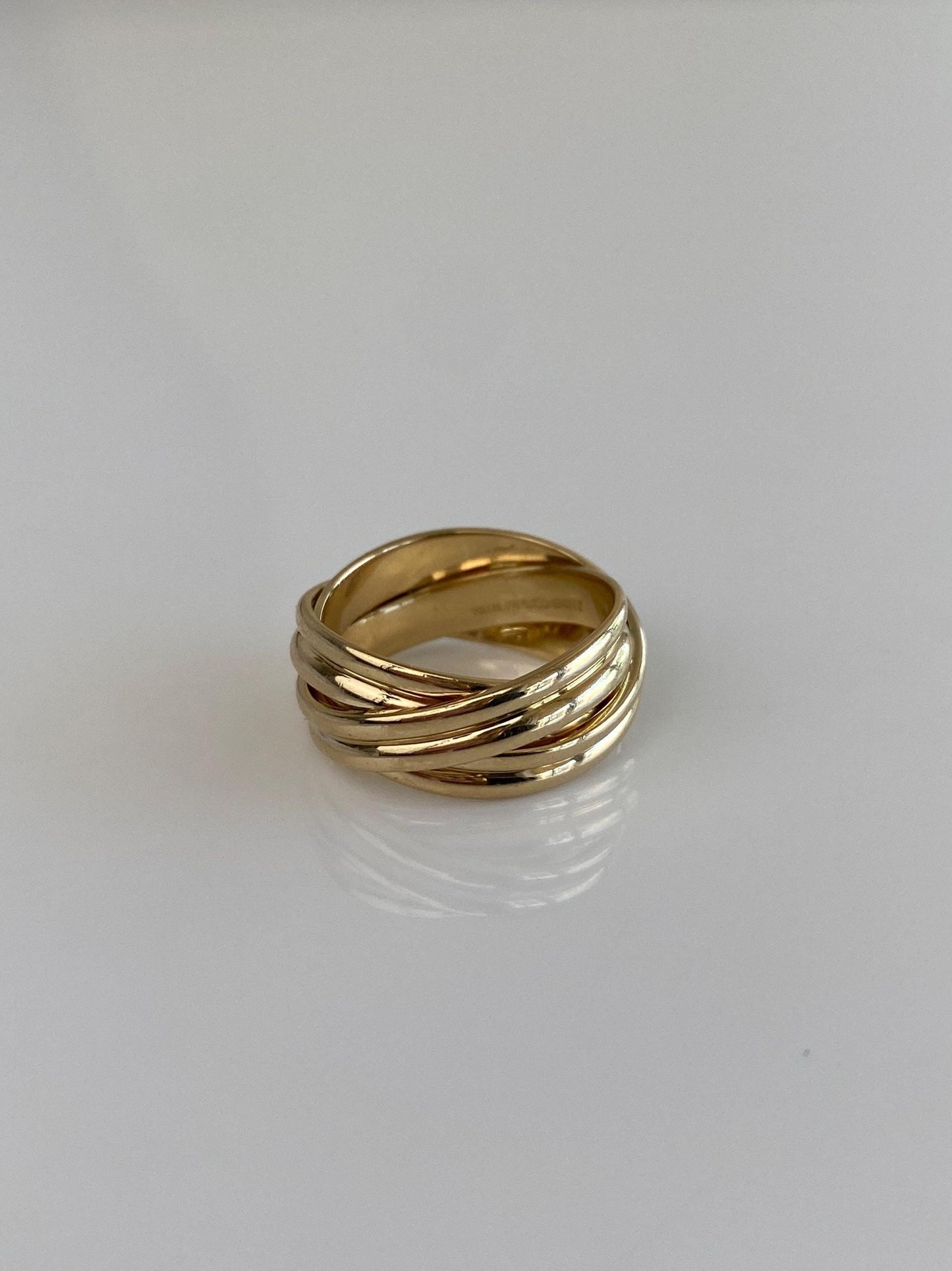 Vintage Solid 14k Yellow Gold Twist Ring Band - Size 4.75