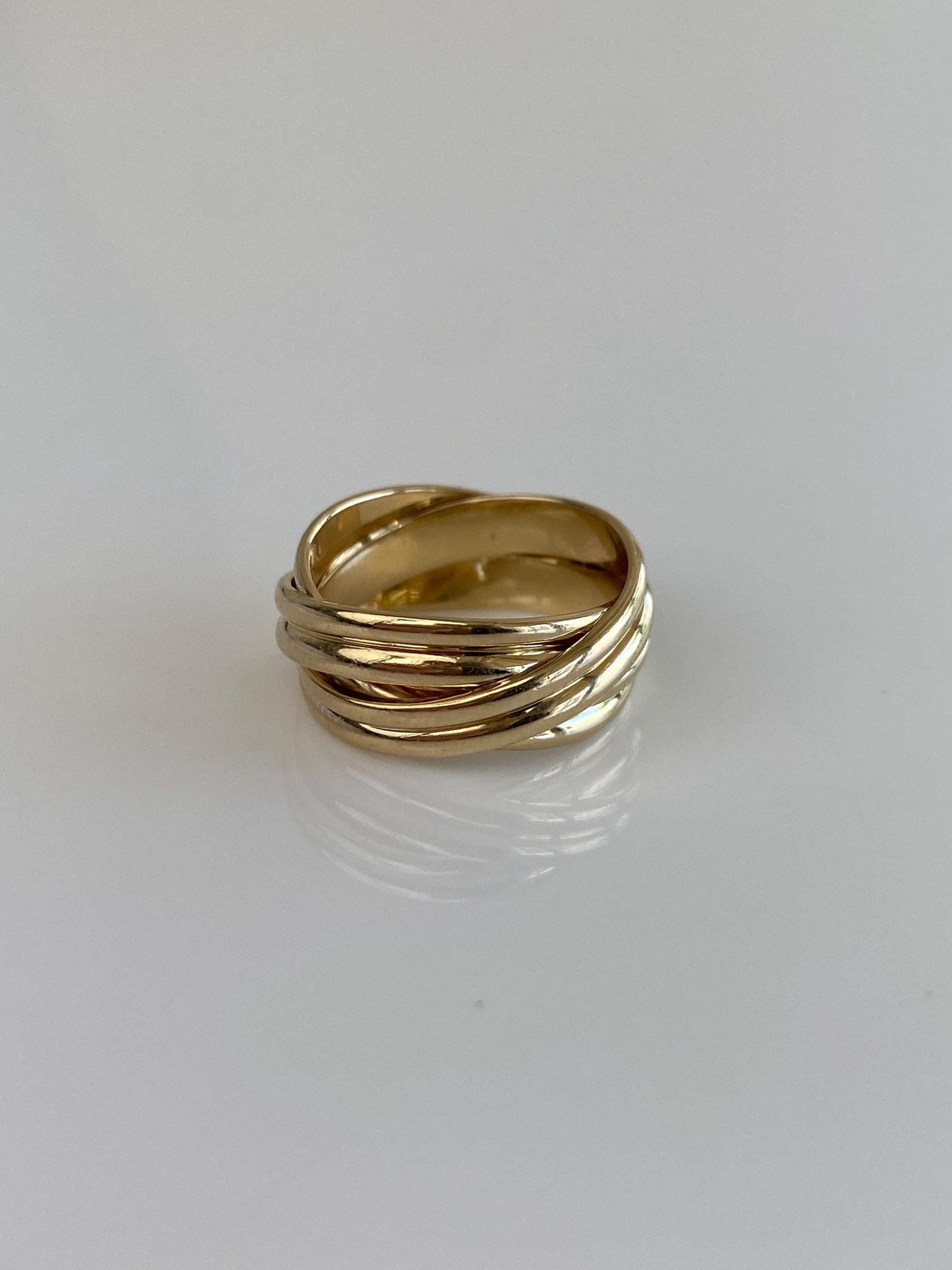 Vintage Solid 14k Yellow Gold Twist Ring Band - Size 4.75