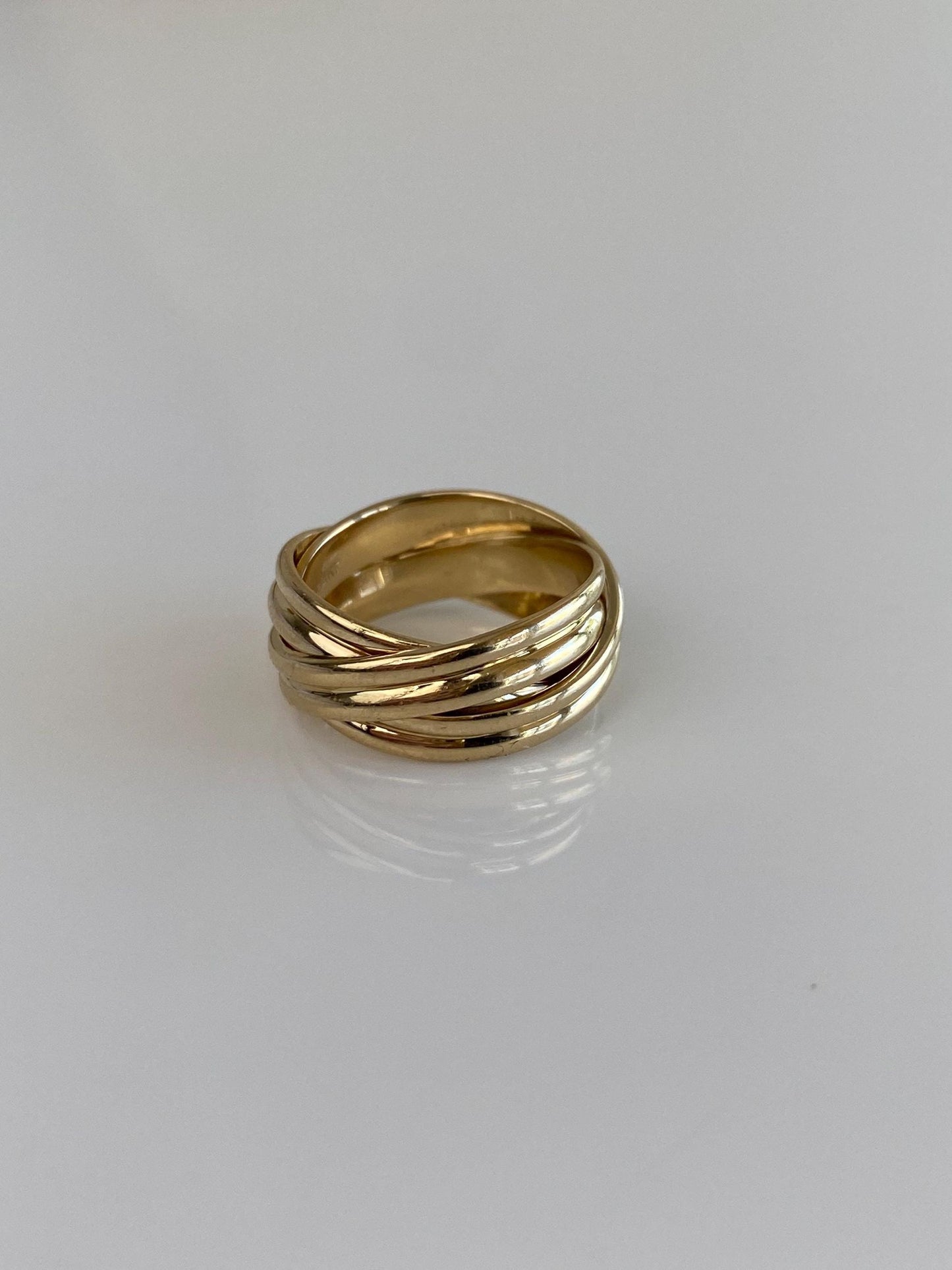 Vintage Solid 14k Yellow Gold Twist Ring Band - Size 4.75