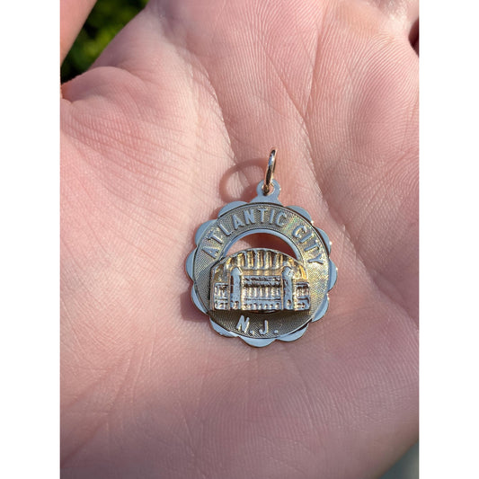 Vintage Solid 14k Yellow Gold Atlantic City Charm