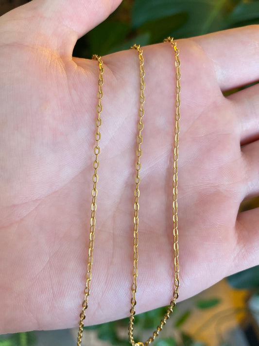 Vintage Solid 21k Yellow Gold Cable Chain Necklace - 29.5 inches