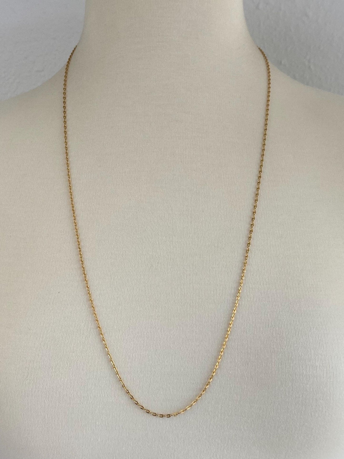 Vintage Solid 21k Yellow Gold Cable Chain Necklace - 29.5 inches