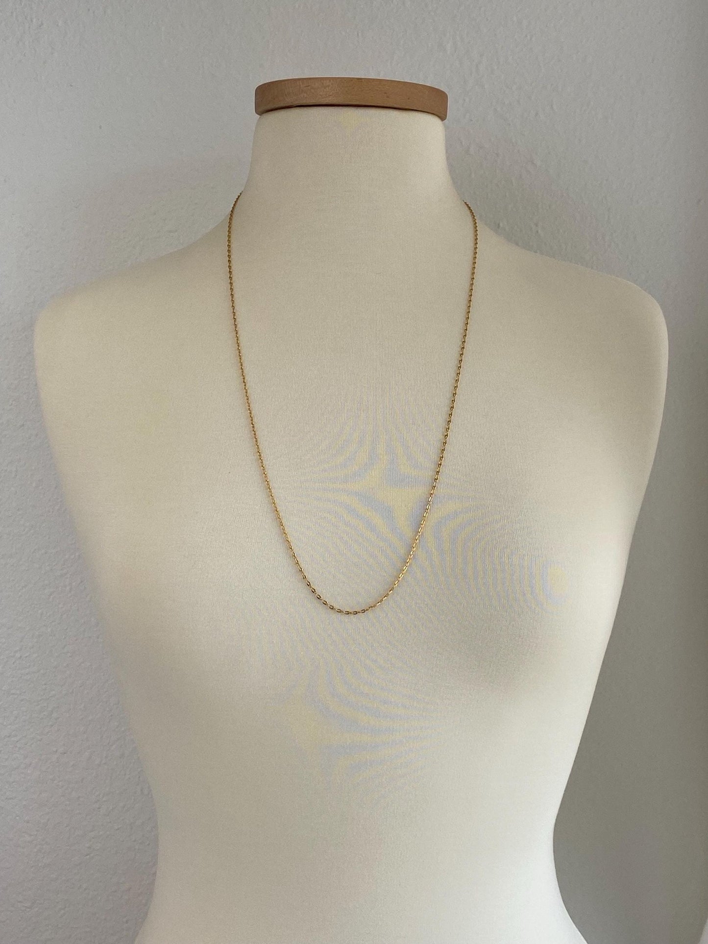 Vintage Solid 21k Yellow Gold Cable Chain Necklace - 29.5 inches