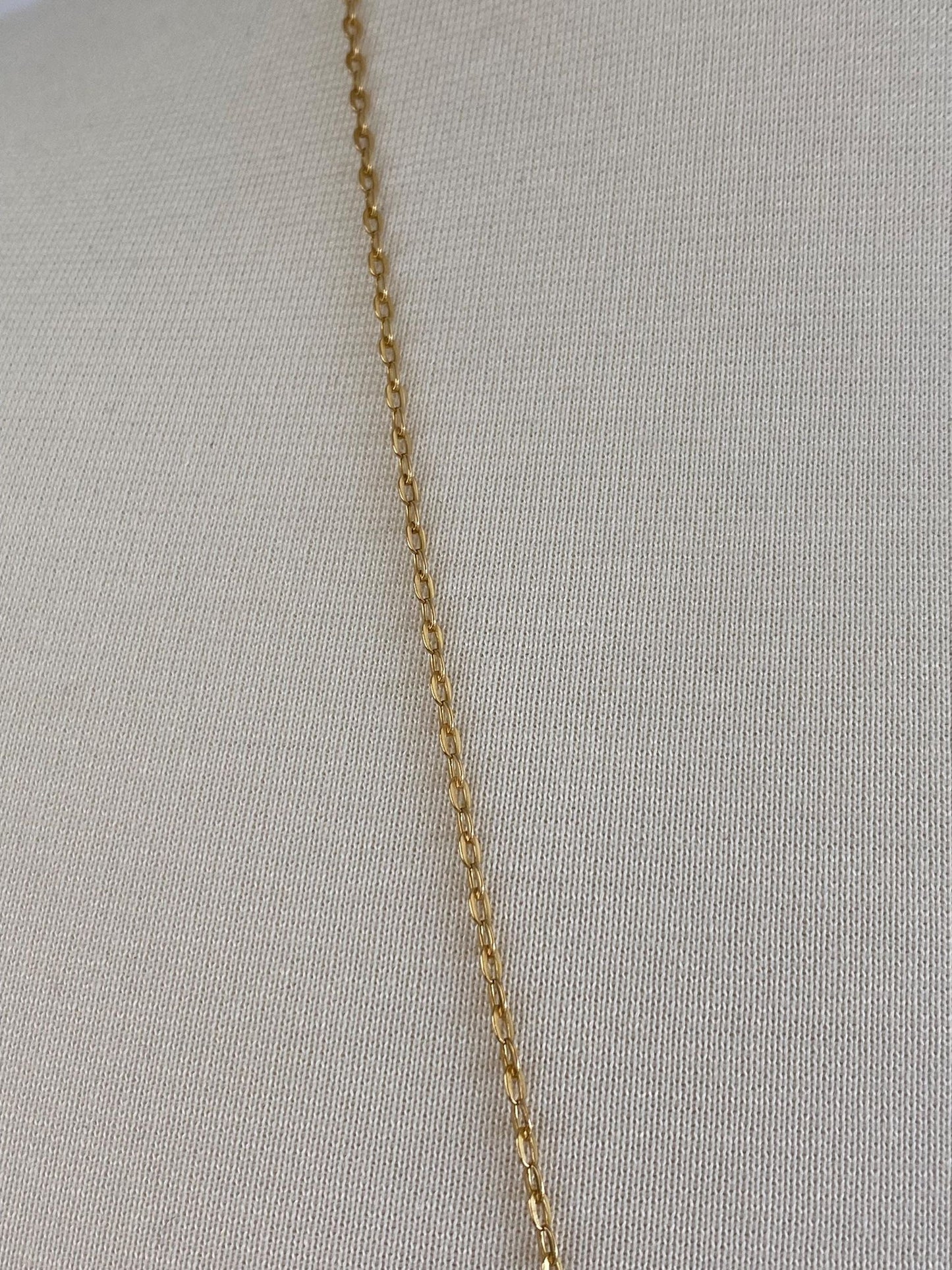 Vintage Solid 21k Yellow Gold Cable Chain Necklace - 29.5 inches