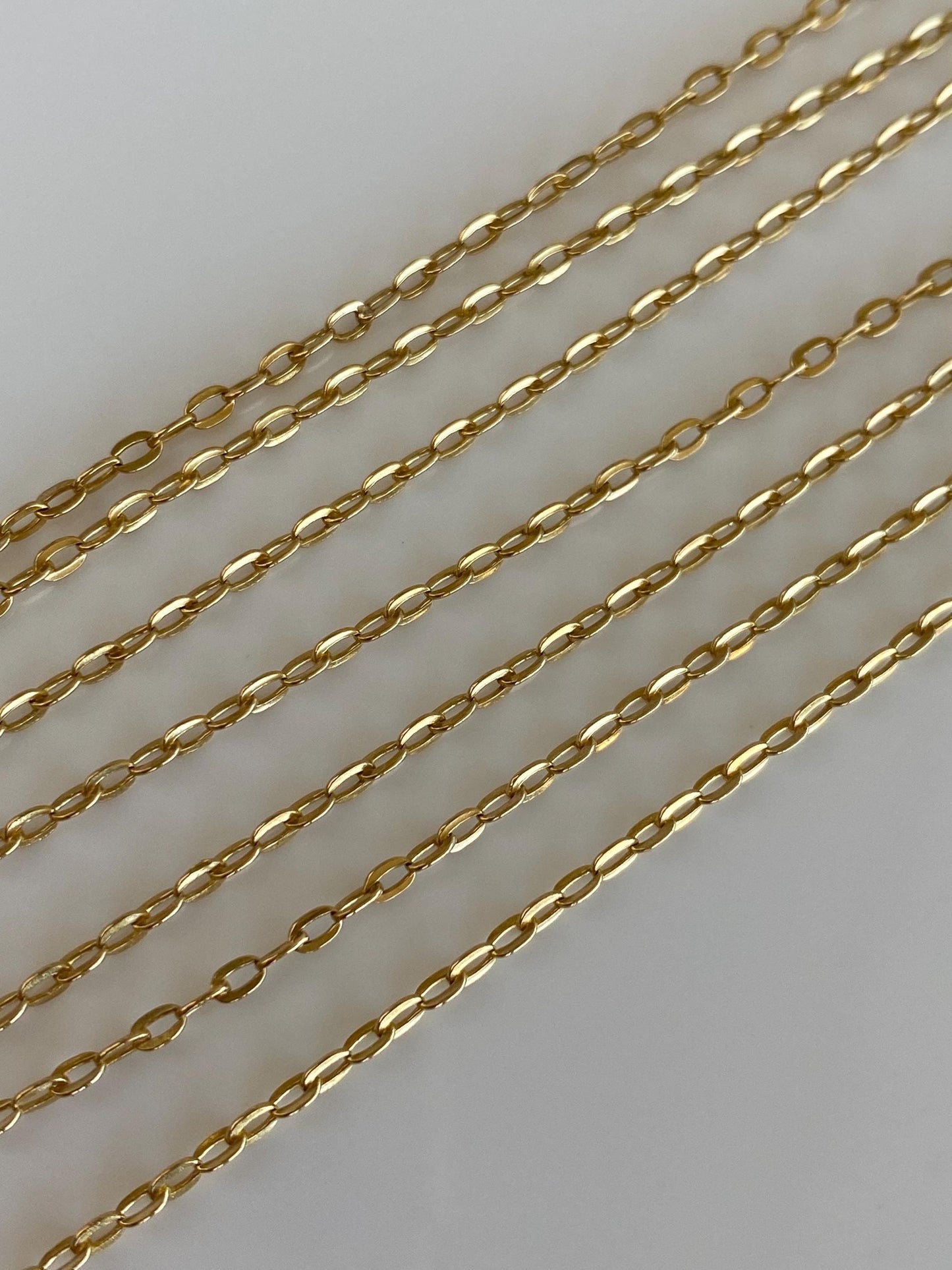 Vintage Solid 21k Yellow Gold Cable Chain Necklace - 29.5 inches