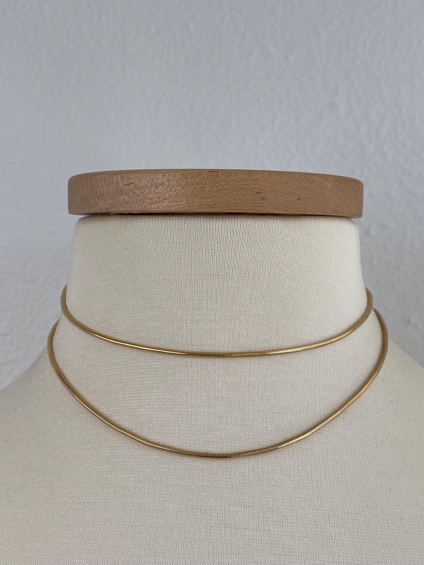 Vintage Solid 14k Yellow Gold Long Snake Chain Necklace - 30.25 inches