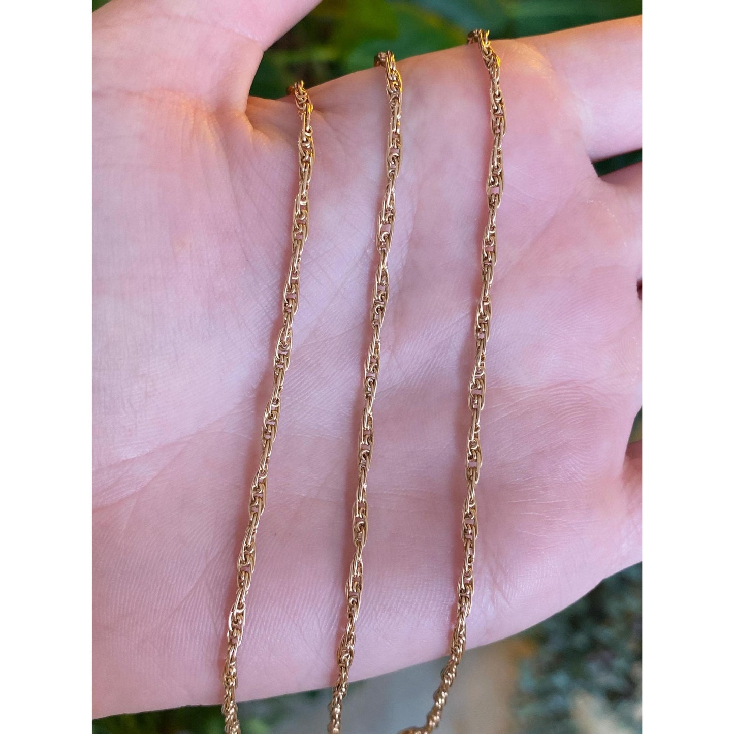 Vintage Solid 14k Rose Gold Fancy Rope Chain Necklace - 21 inches
