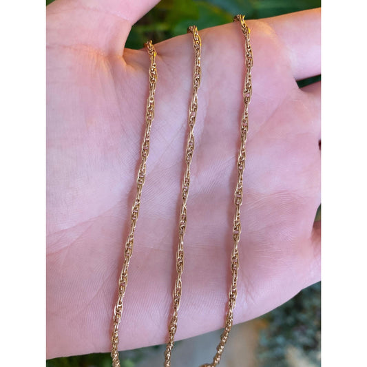 Vintage Solid 14k Rose Gold Fancy Rope Chain Necklace - 21 inches