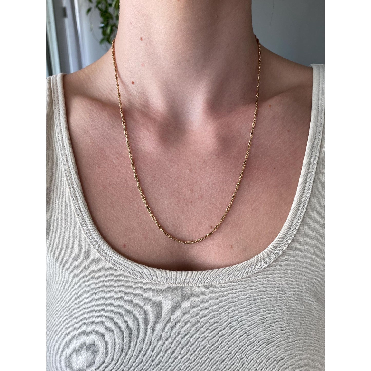 Vintage Solid 14k Rose Gold Fancy Rope Chain Necklace - 21 inches