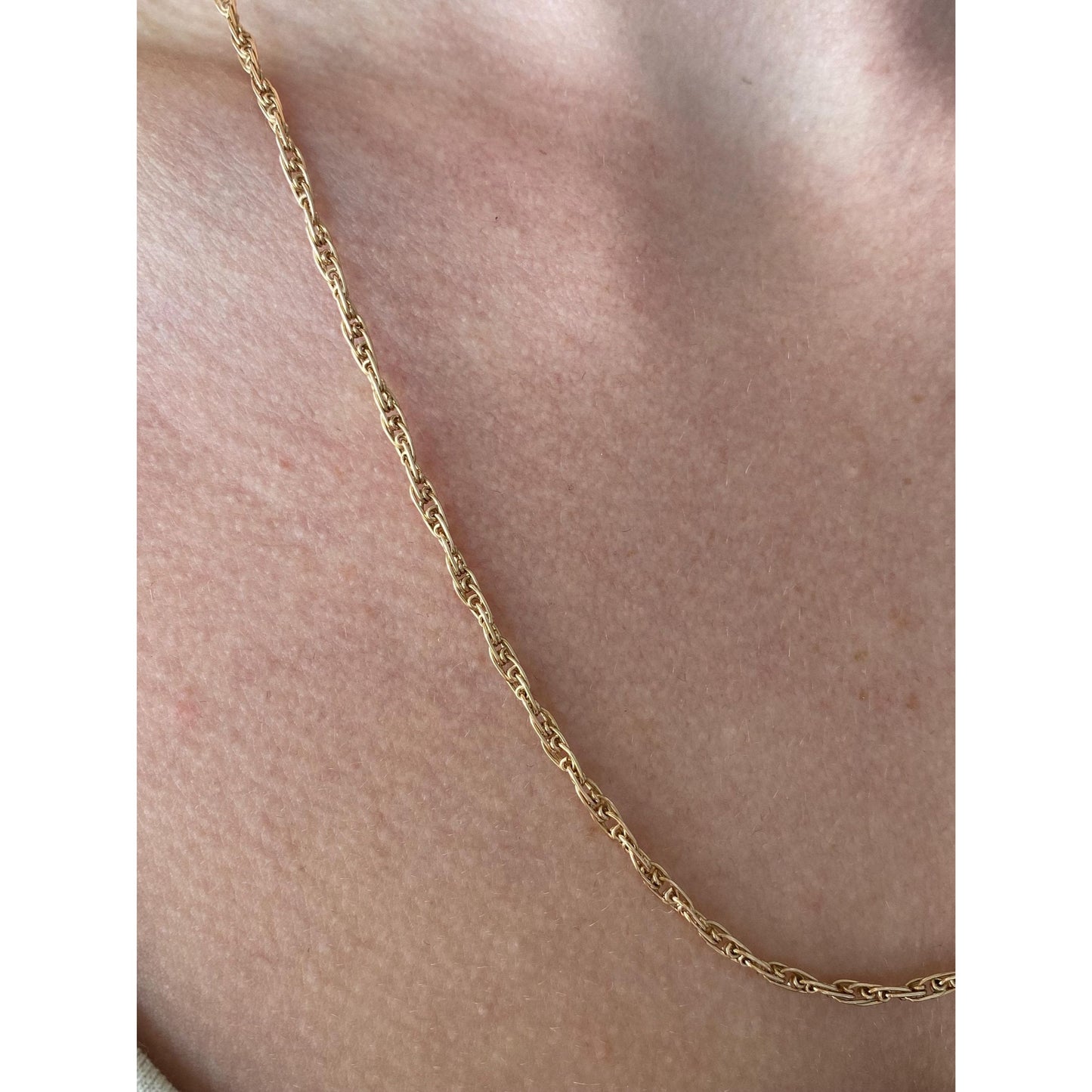 Vintage Solid 14k Rose Gold Fancy Rope Chain Necklace - 21 inches