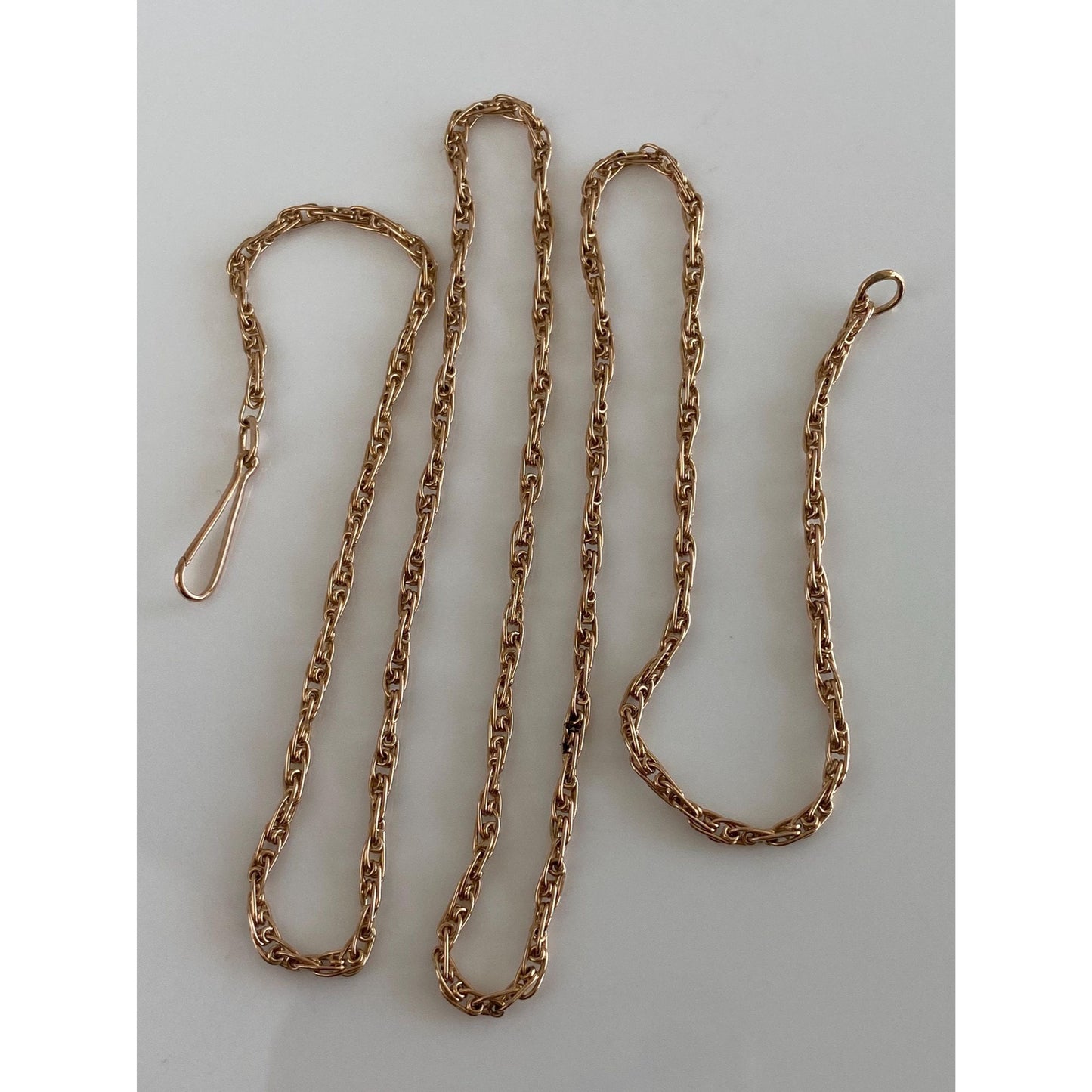 Vintage Solid 14k Rose Gold Fancy Rope Chain Necklace - 21 inches