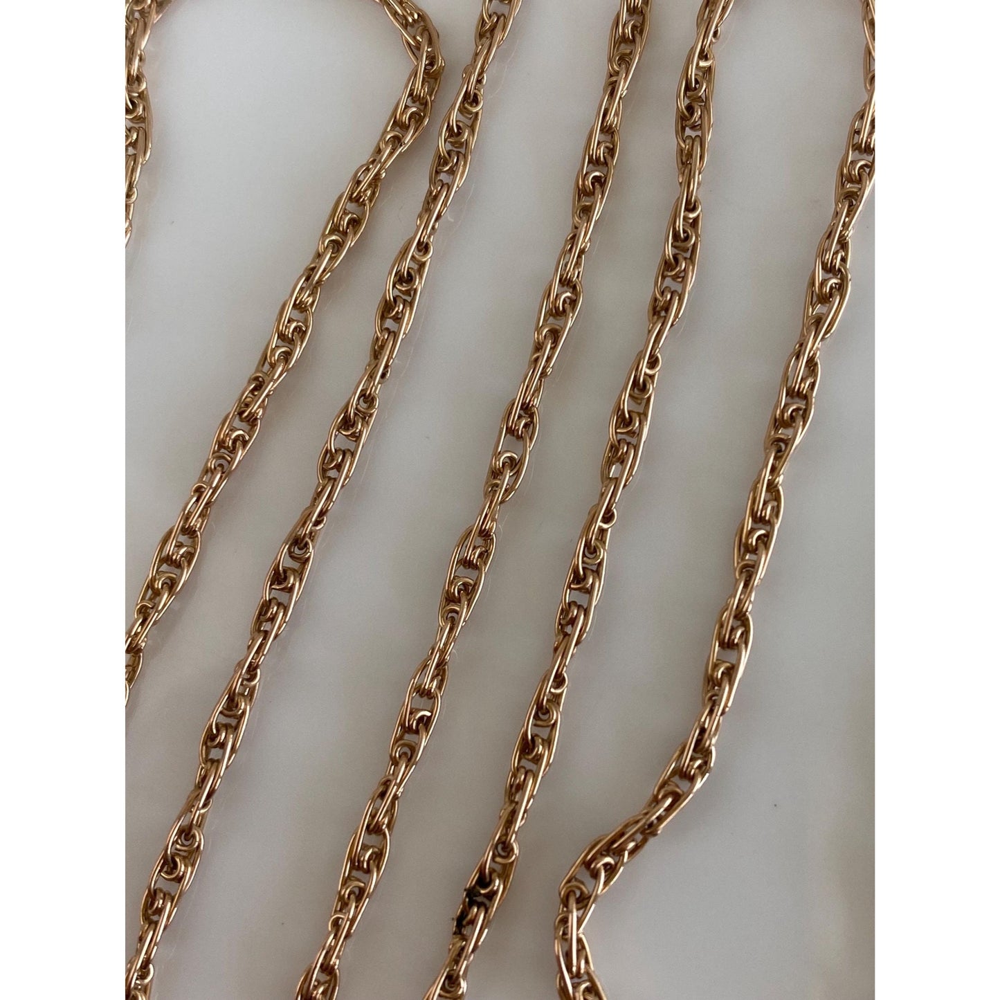 Vintage Solid 14k Rose Gold Fancy Rope Chain Necklace - 21 inches