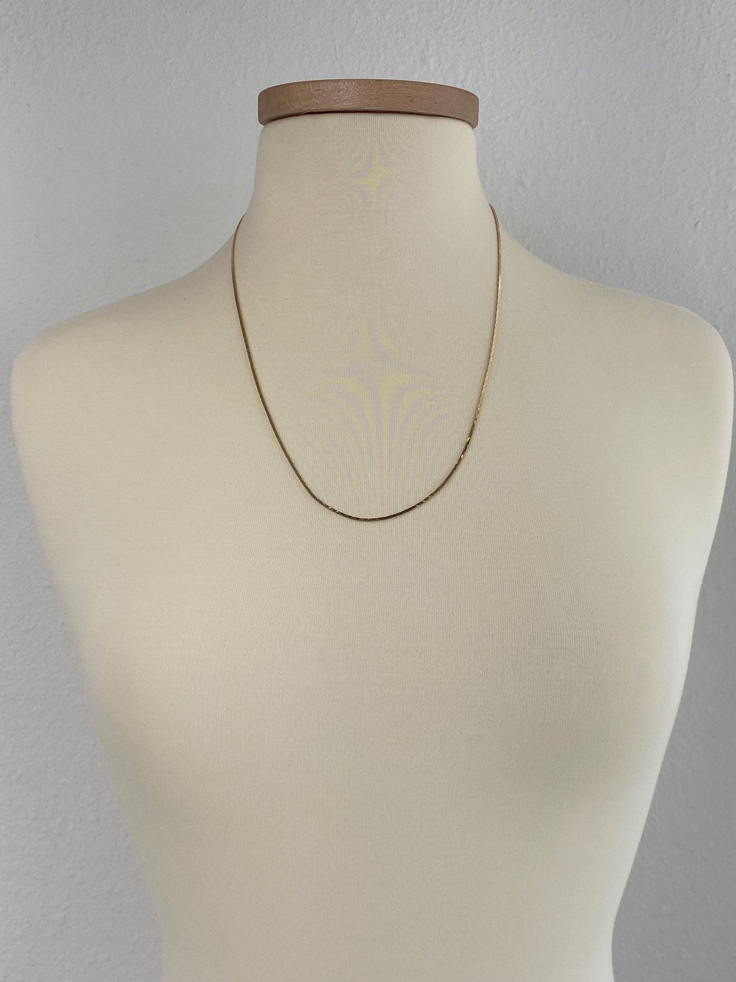 Vintage Solid 14k Yellow Gold Long Triangle Link Chain Necklace - 24 inches