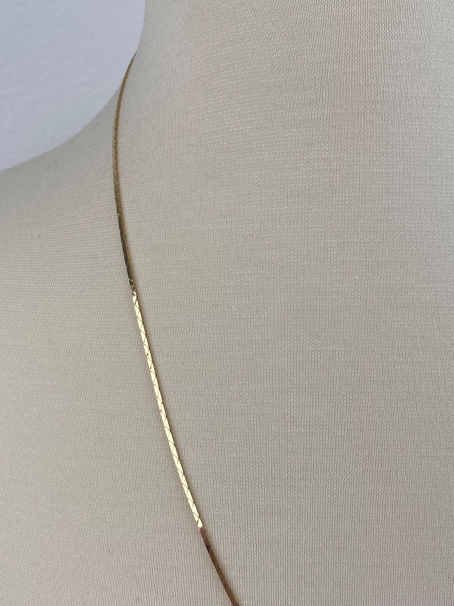 Vintage Solid 14k Yellow Gold Long Triangle Link Chain Necklace - 24 inches